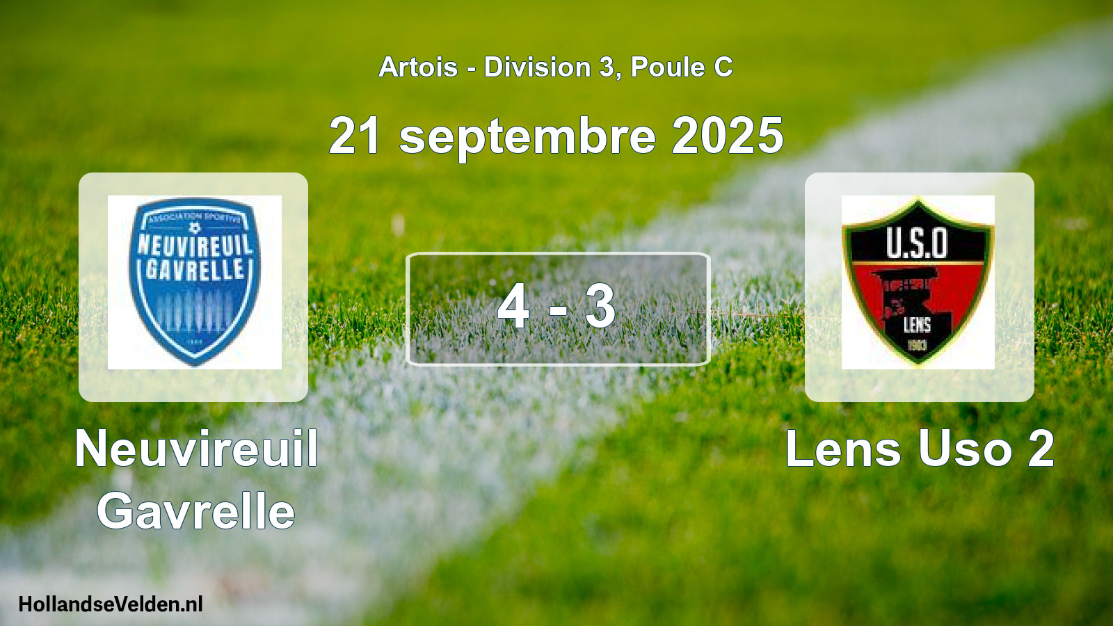 Gespeelde wedstrijd: Neuvireuil Gavrelle - Lens Uso 2 4 - 3 (21 september 2025)