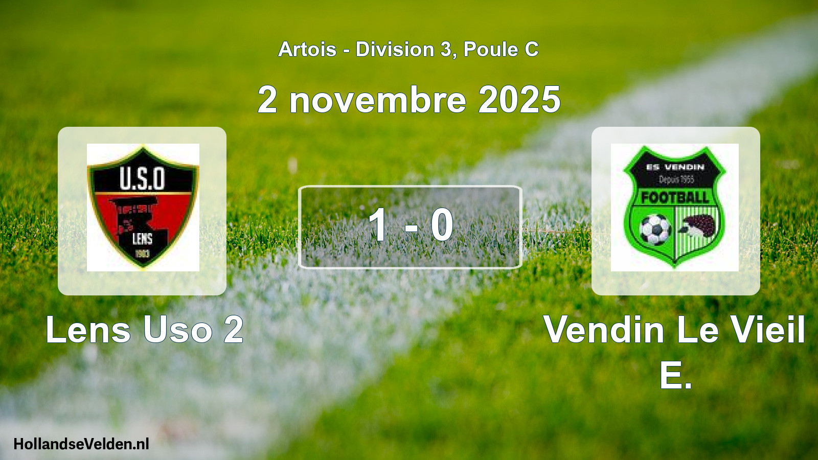 Match joué: Lens Uso 2 - Vendin Le Vieil E. 1 - 0 (2 novembre 2025)