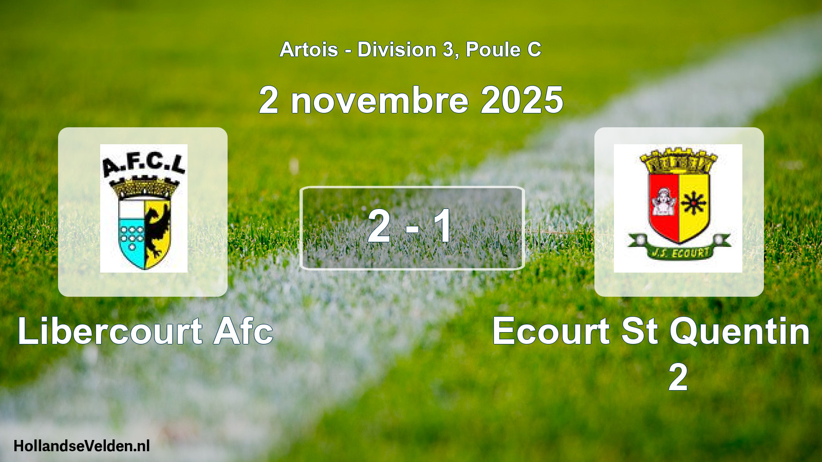 Match joué: Libercourt Afc - Ecourt St Quentin JS 2 2 - 1 (2 novembre 2025)