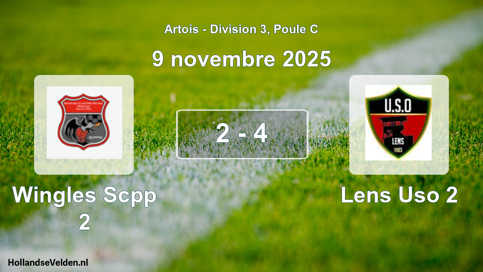 Match joué: Wingles Scpp 2 - Lens Uso 2 2 - 4 (9 novembre 2025)