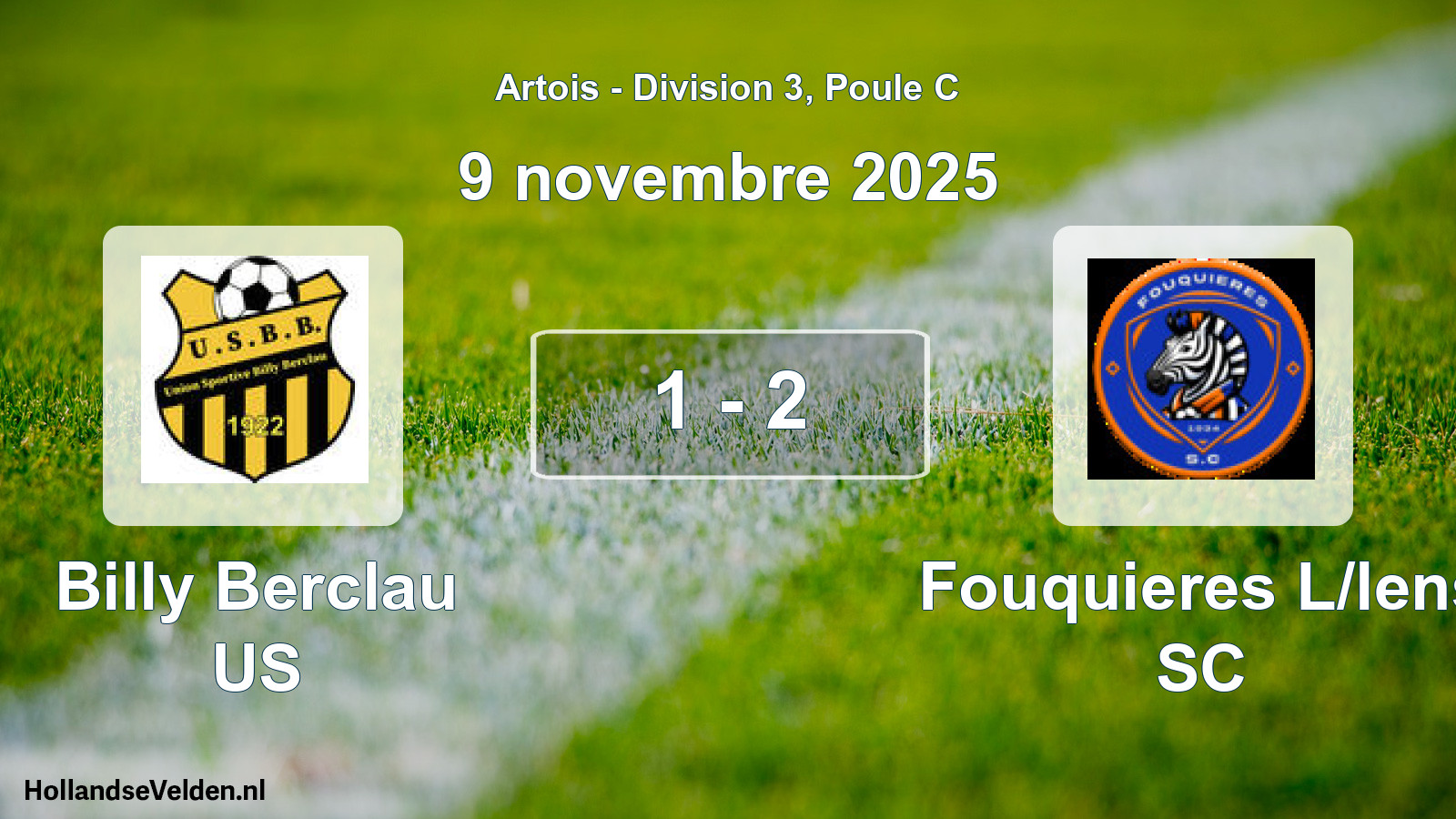 Match joué: Billy Berclau US - Fouquieres L/lens SC 1 - 2 (9 novembre 2025)