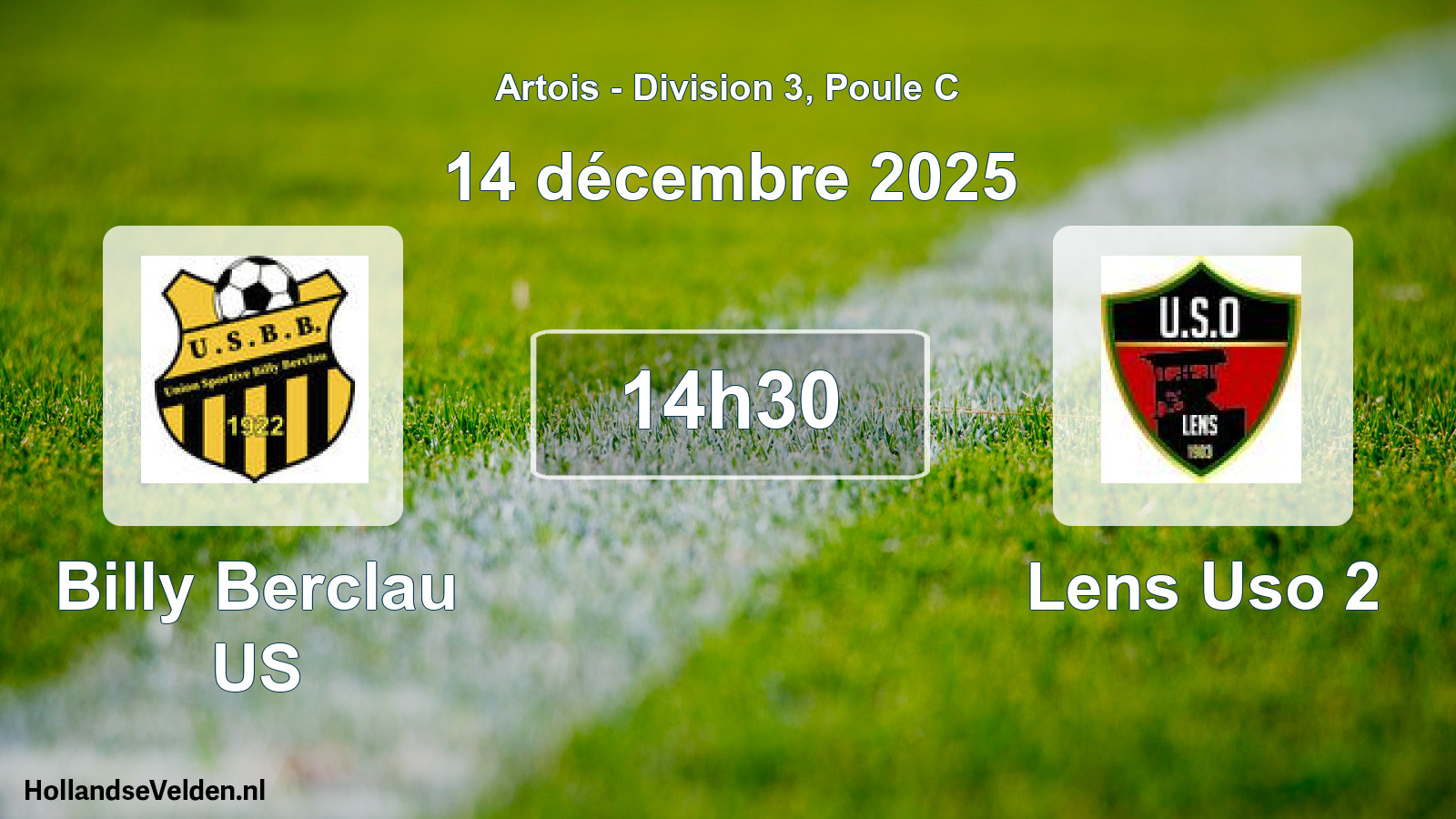 Match programmé: Billy Berclau US - Lens Uso 2 (14 décembre 2025)