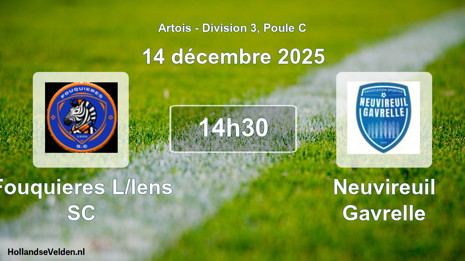 Match programmé: Fouquieres L/lens SC - Neuvireuil Gavrelle (14 décembre 2025)