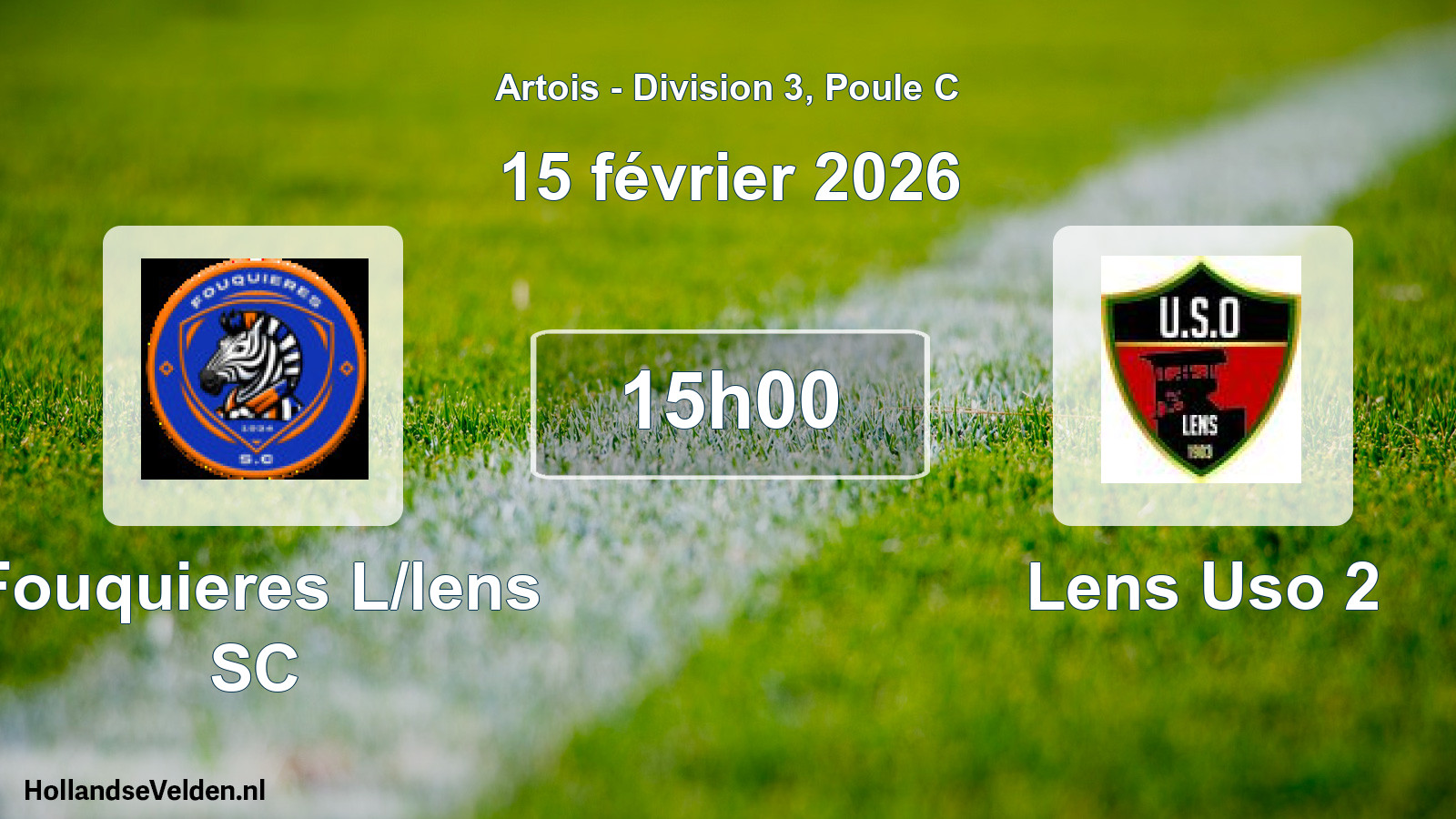 Geplande wedstrijd: Fouquieres L/lens SC - Lens Uso 2 (15 februari 2026)