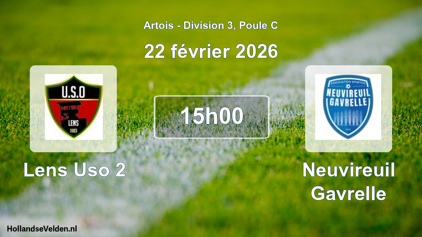 Match programmé: Lens Uso 2 - Neuvireuil Gavrelle (22 février 2026)