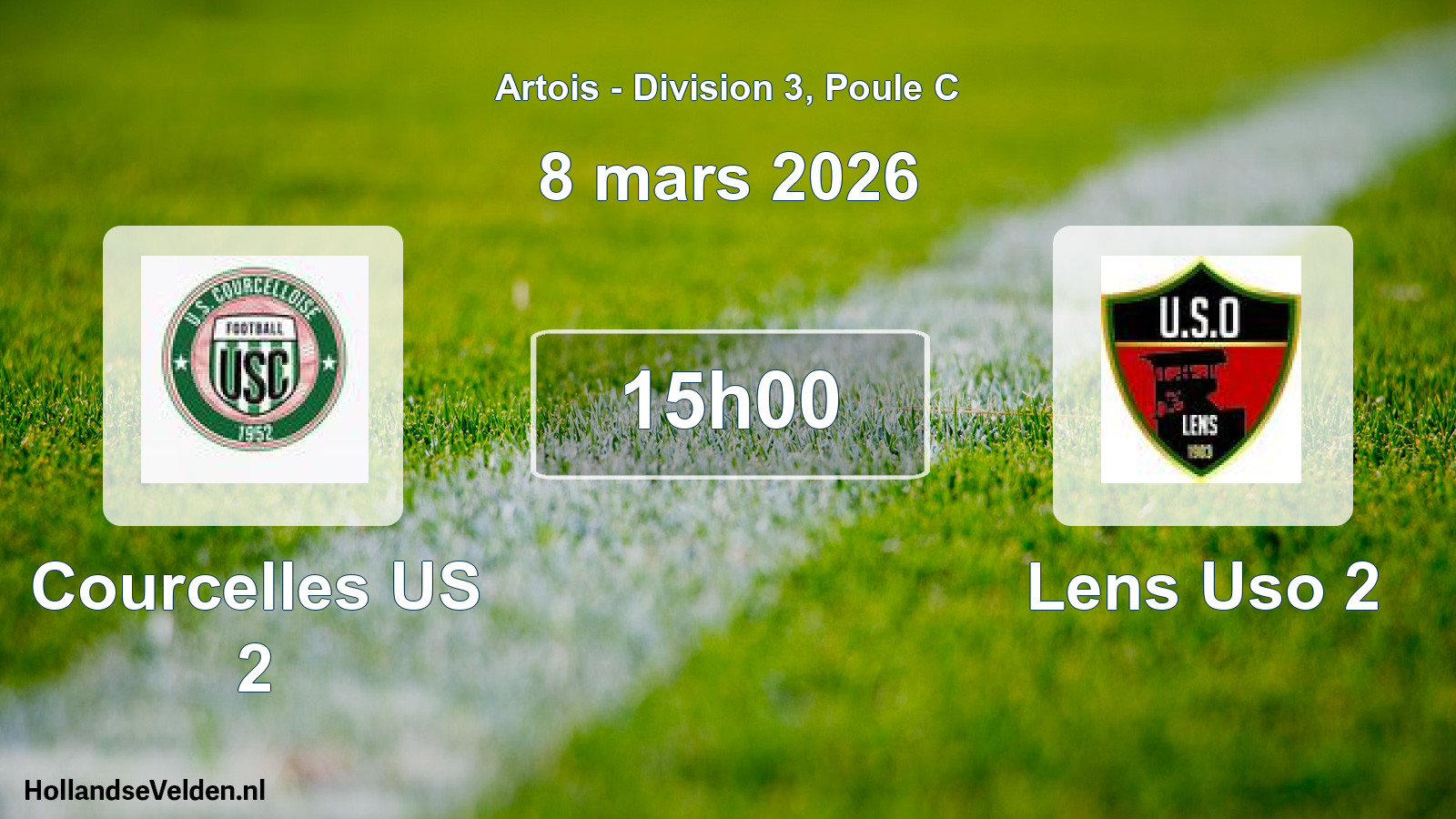 Match programmé: Courcelles US 2 - Lens Uso 2 (8 mars 2026)