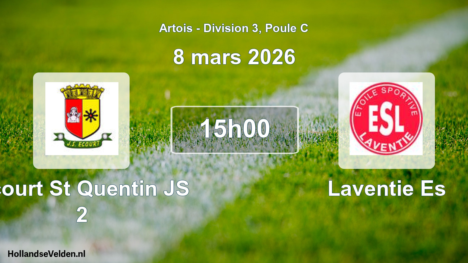 Match programmé: Ecourt St Quentin JS 2 - Laventie Es (8 mars 2026)