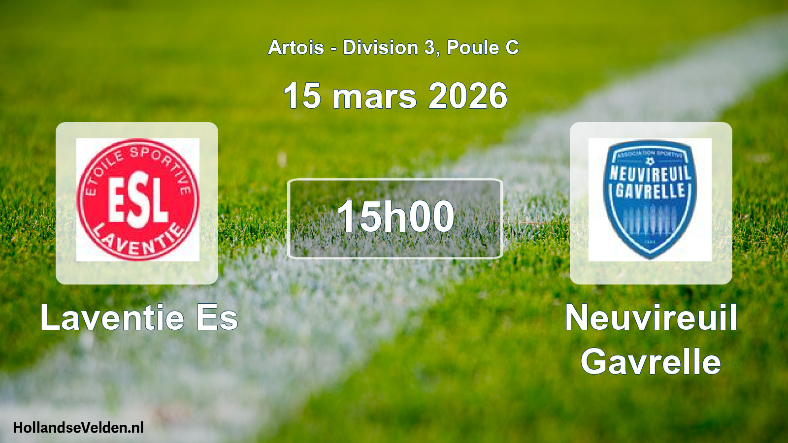 Match programmé: Laventie Es - Neuvireuil Gavrelle (15 mars 2026)