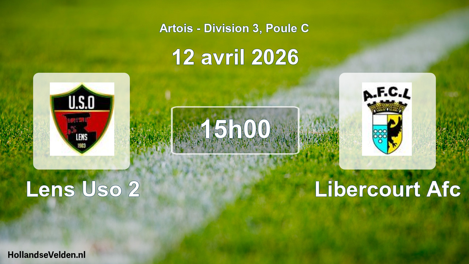 Match programmé: Lens Uso 2 - Libercourt Afc (12 avril 2026)