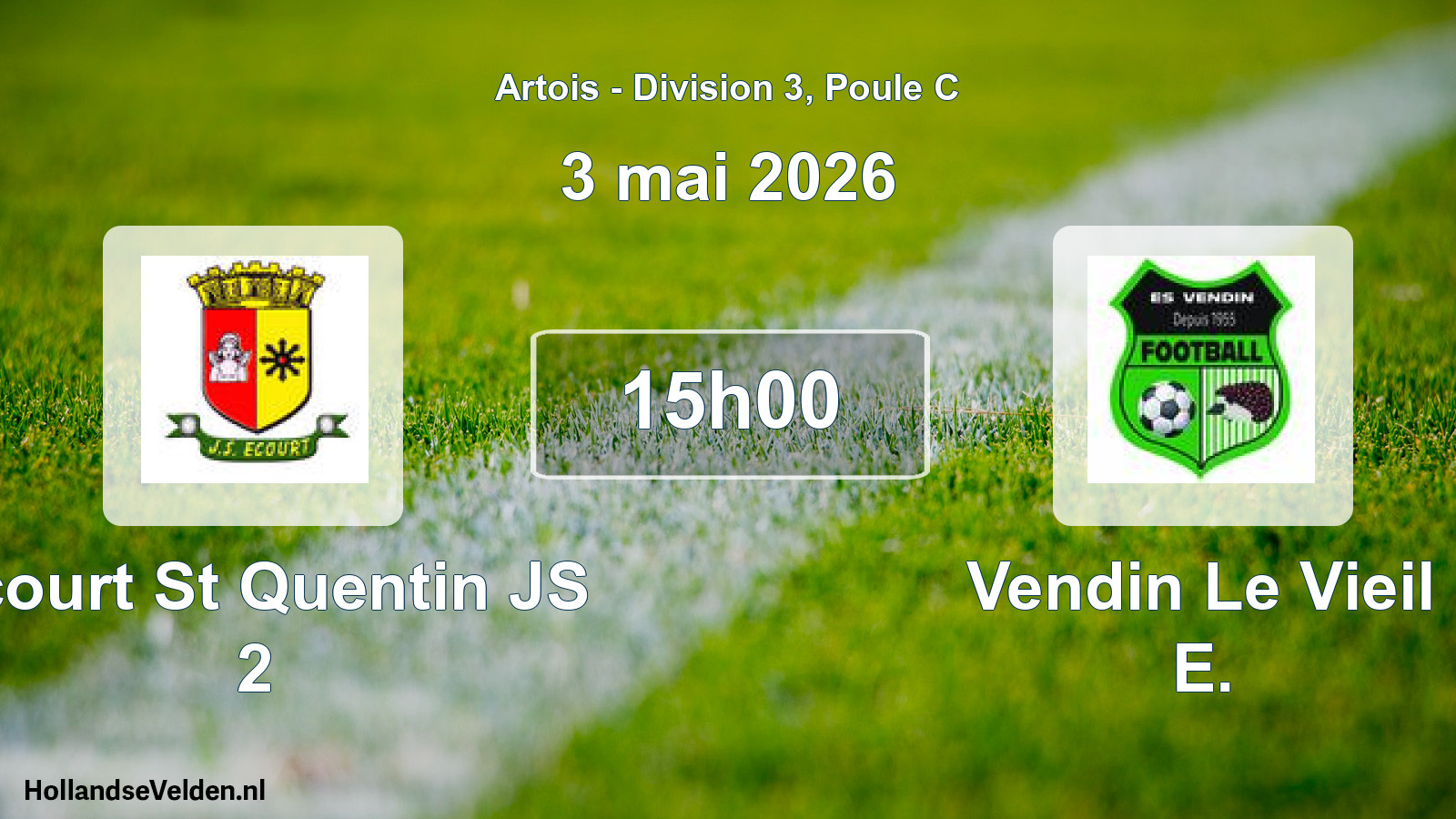 Geplande wedstrijd: Ecourt St Quentin JS 2 - Vendin Le Vieil E. (3 mei 2026)