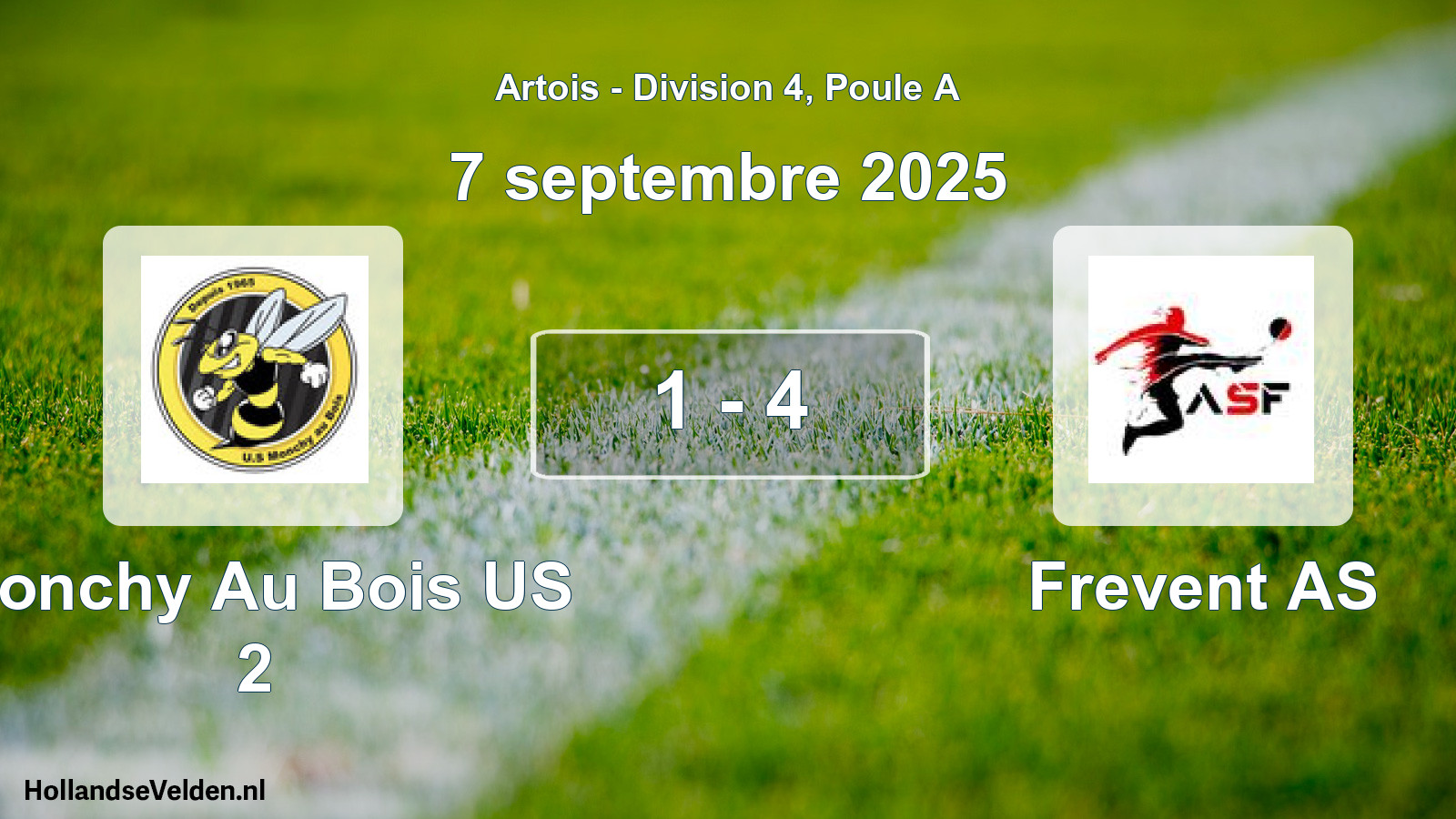 Total number of matches played: Monchy Au Bois US 2 - Frevent AS 1 - 4 (7 September 2025)