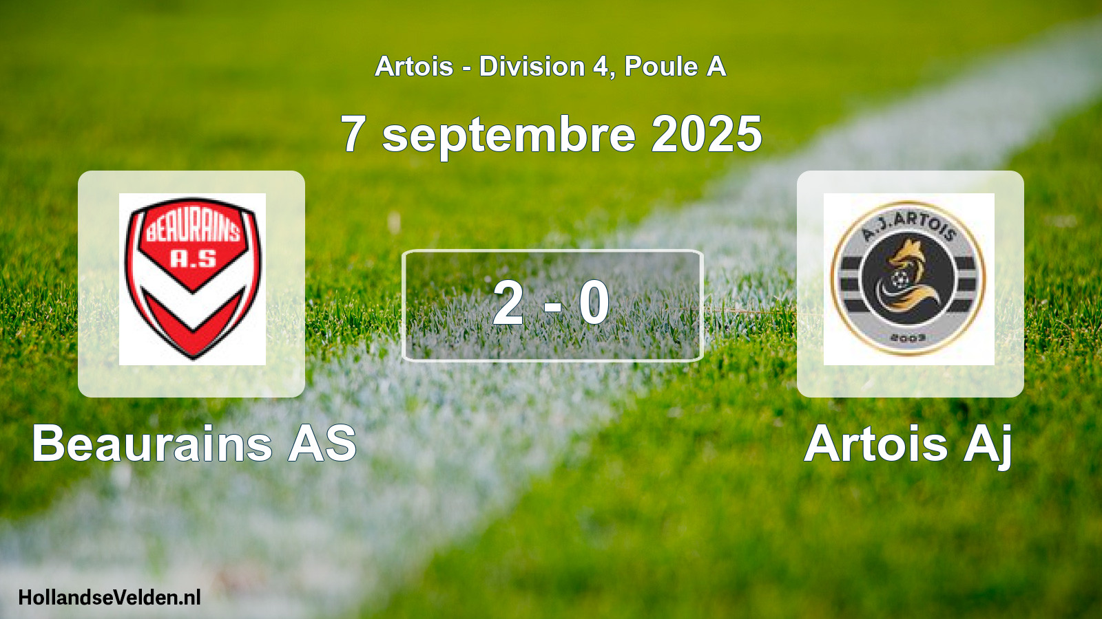 Match joué: Beaurains AS - Artois Aj 2 - 0 (7 septembre 2025)