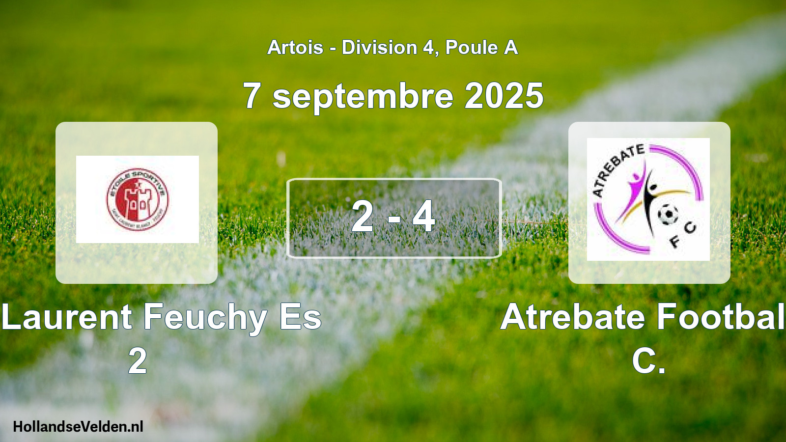 Match joué: St Laurent Feuchy Es 2 - Atrebate Football C. 2 - 4 (7 septembre 2025)