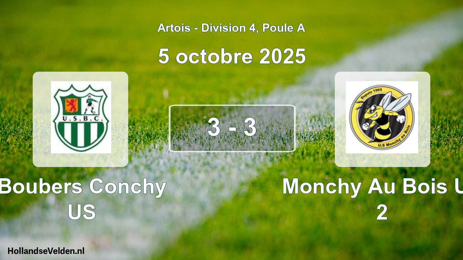 Total number of matches played: Boubers Conchy US - Monchy Au Bois US 2 3 - 3 (5 October 2025)