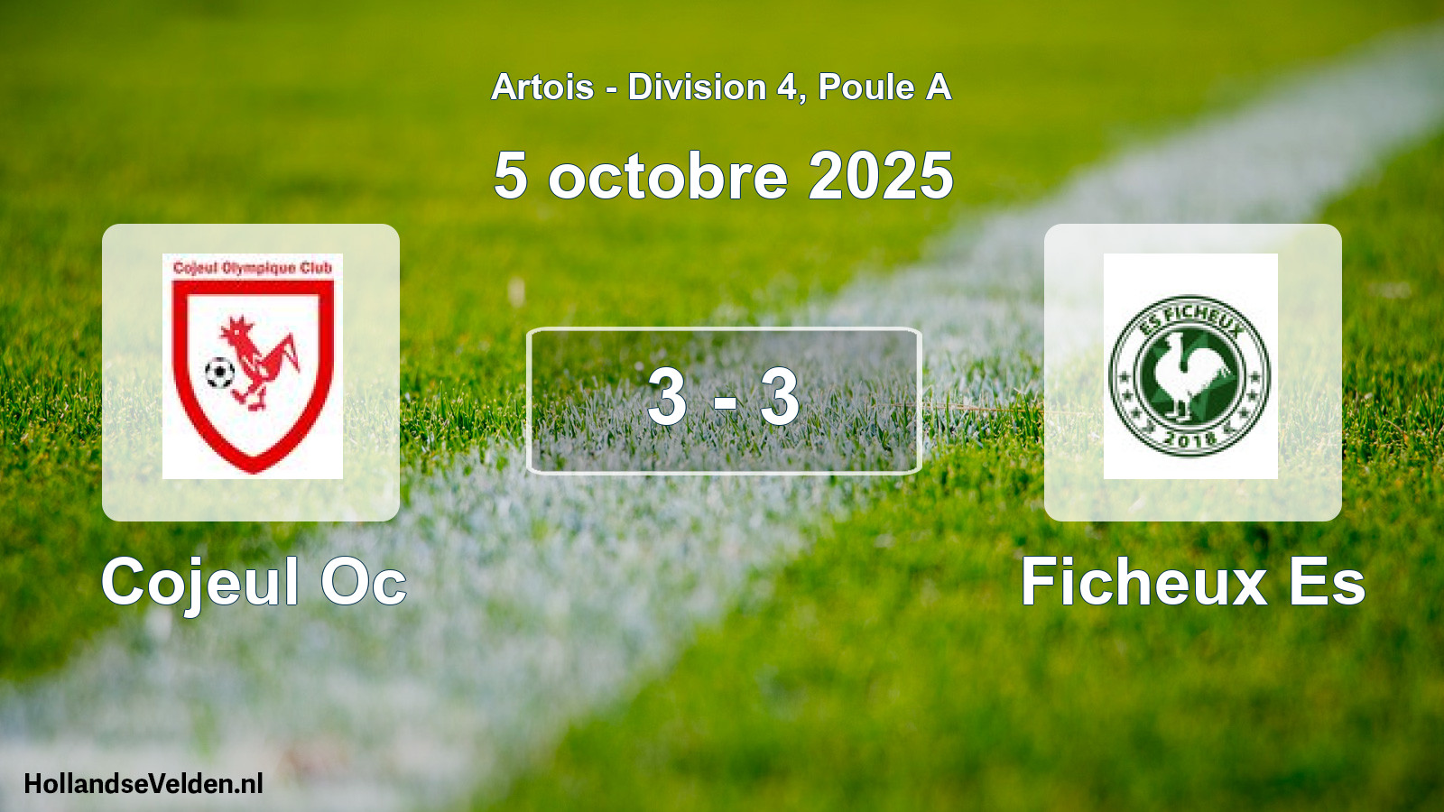 Total number of matches played: Cojeul Oc - Ficheux Es 3 - 3 (5 October 2025)