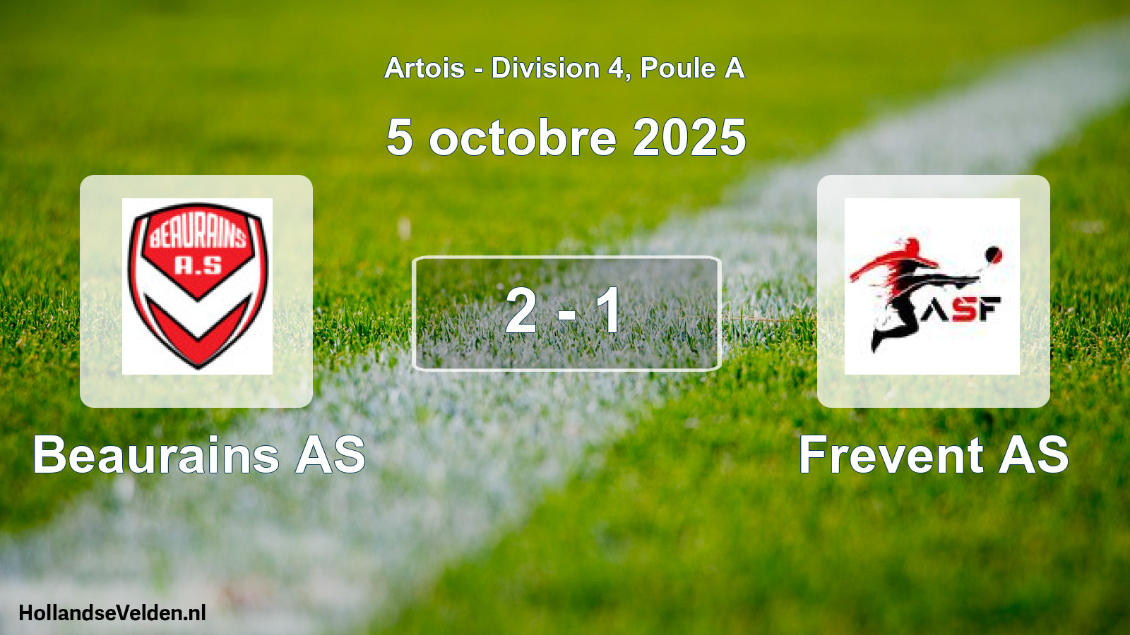 Match joué: Beaurains AS - Frevent AS 2 - 1 (5 octobre 2025)