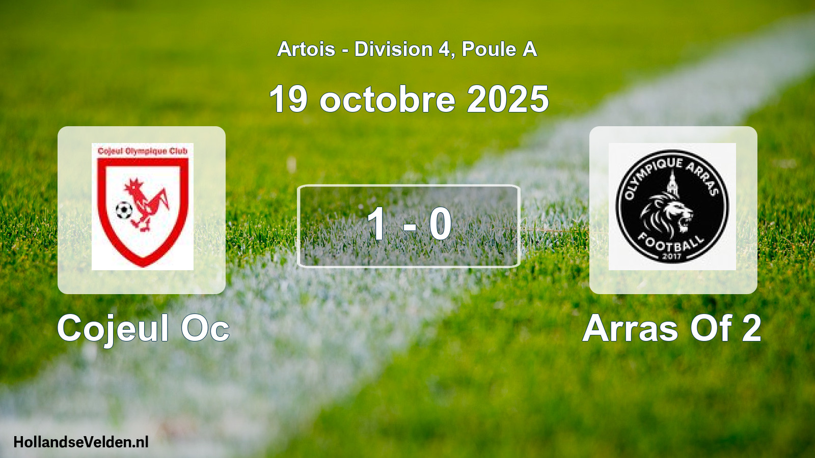 Match joué: Cojeul Oc - Arras Of 2 1 - 0 (19 octobre 2025)