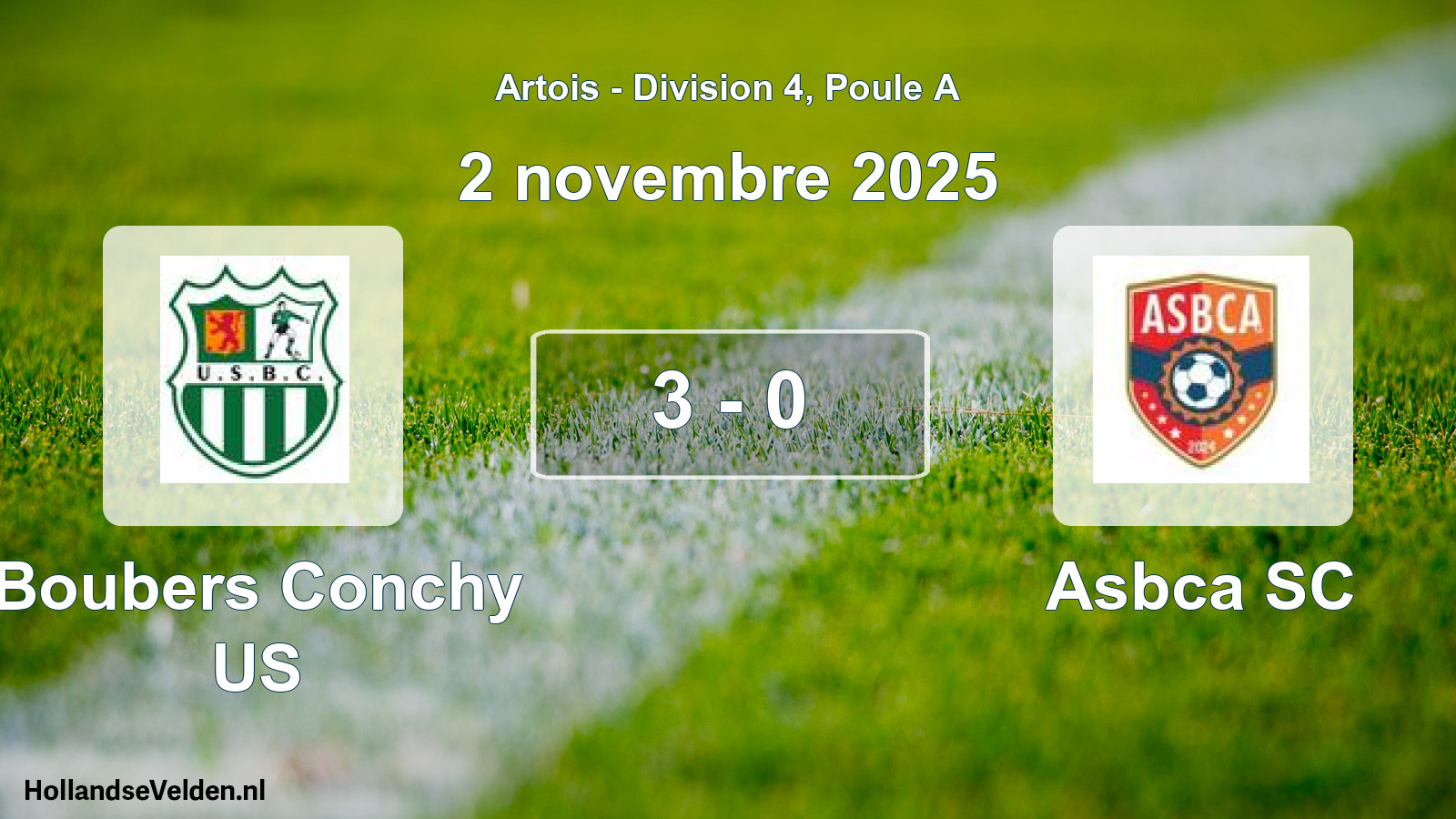 Match joué: Boubers Conchy US - Asbca SC 3 - 0 (2 novembre 2025)