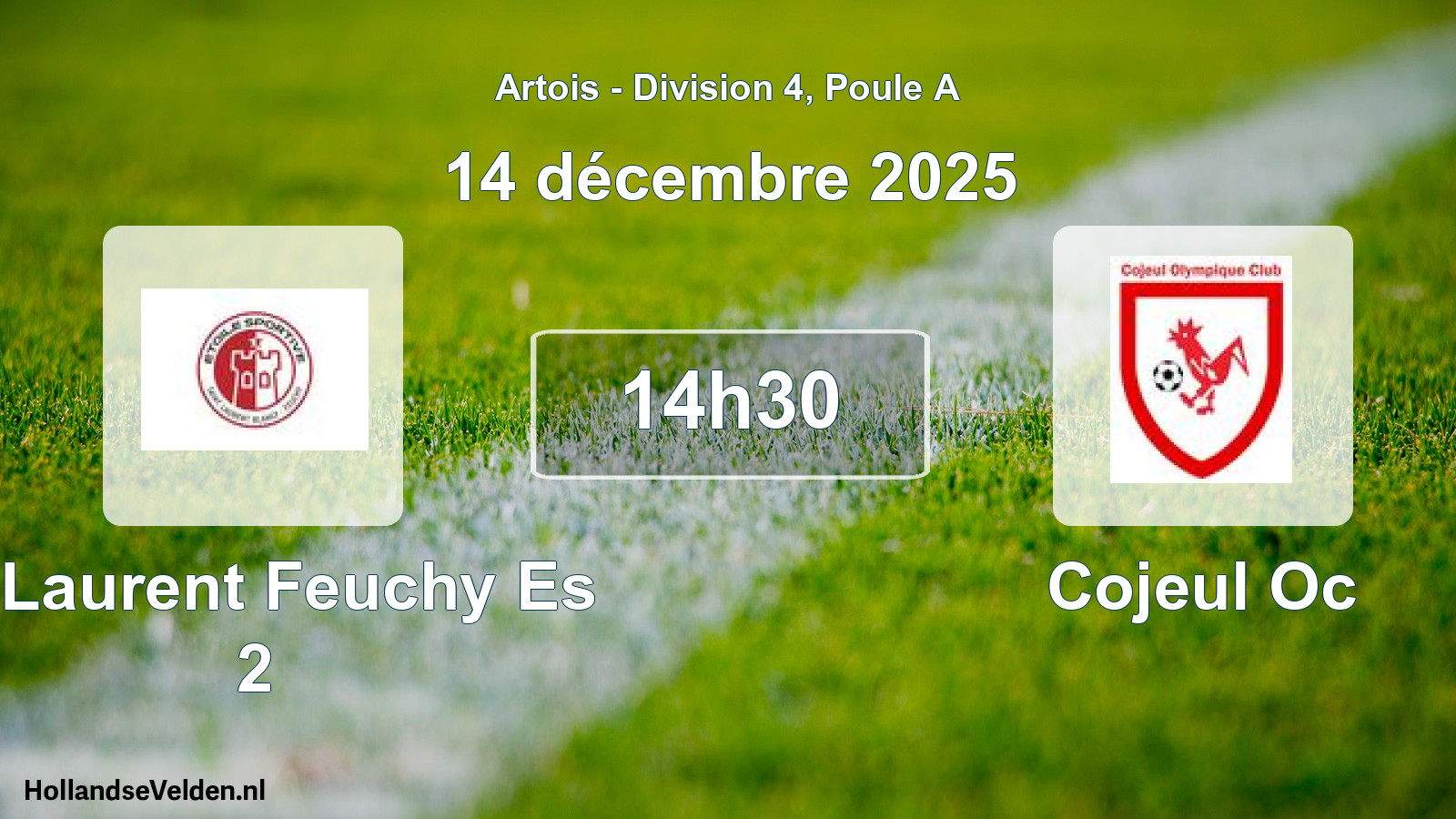 Match programmé: St Laurent Feuchy Es 2 - Cojeul Oc (14 décembre 2025)