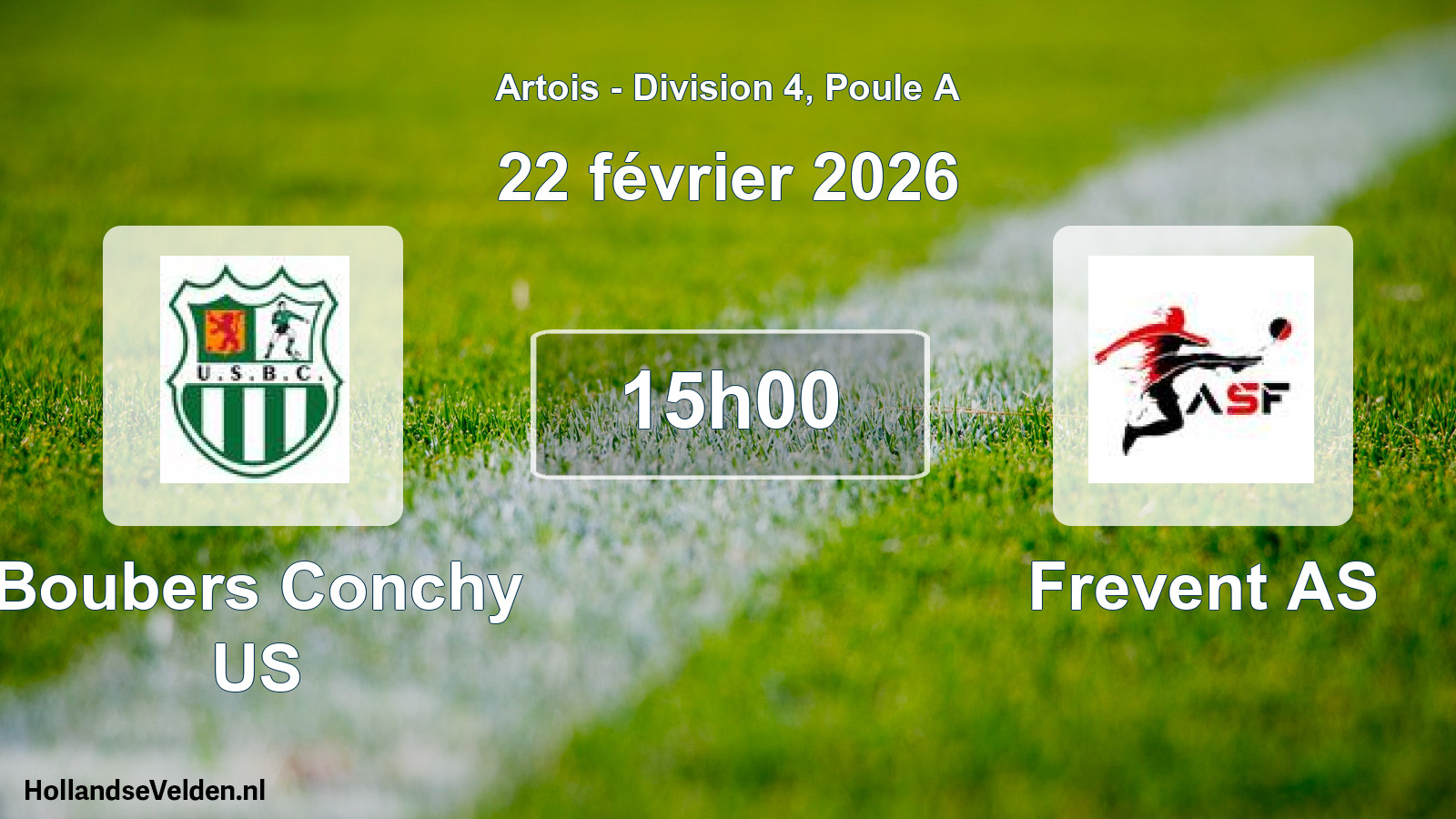 Match programmé: Boubers Conchy US - Frevent AS (22 février 2026)