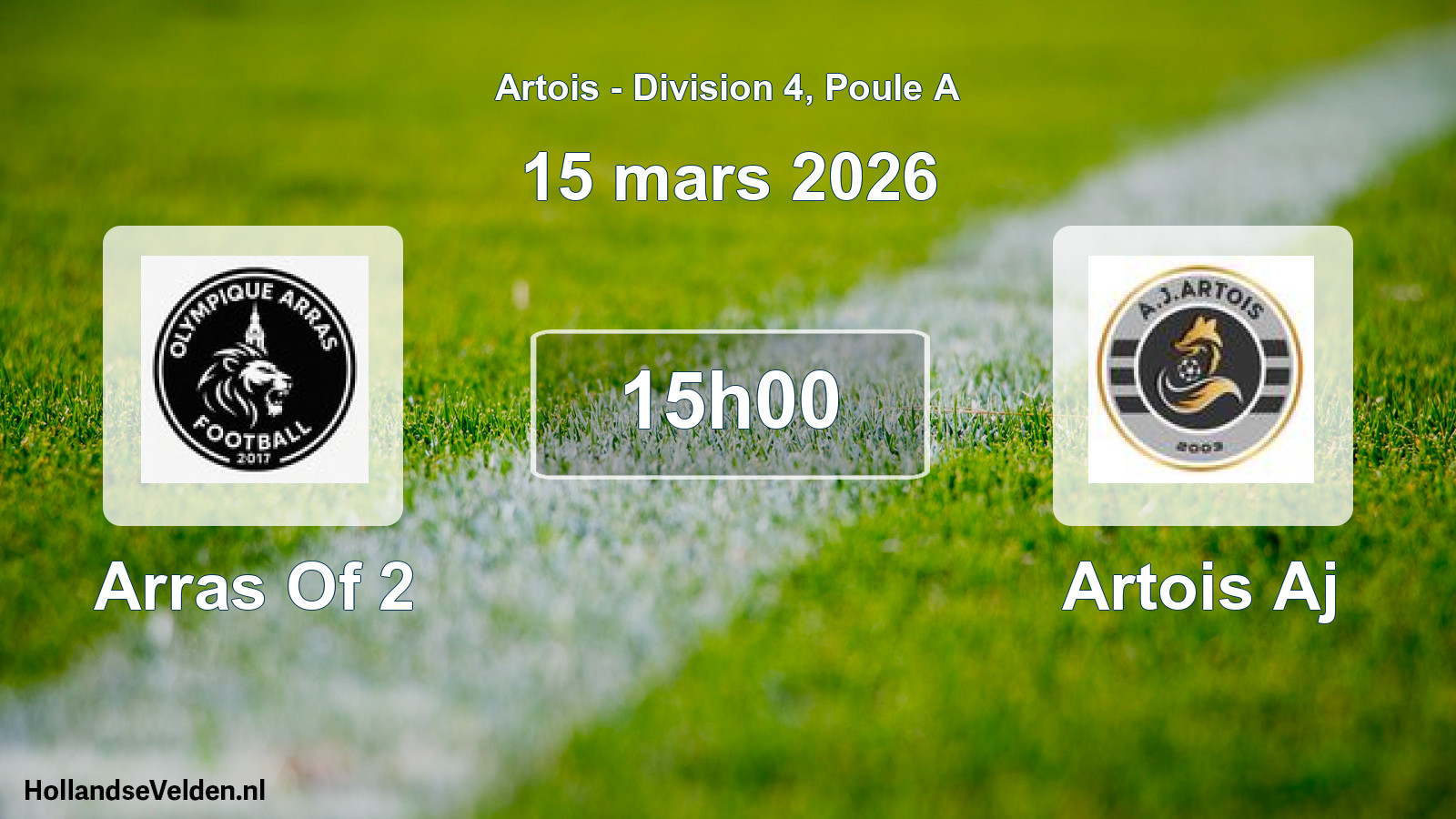 Match programmé: Arras Of 2 - Artois Aj (15 mars 2026)