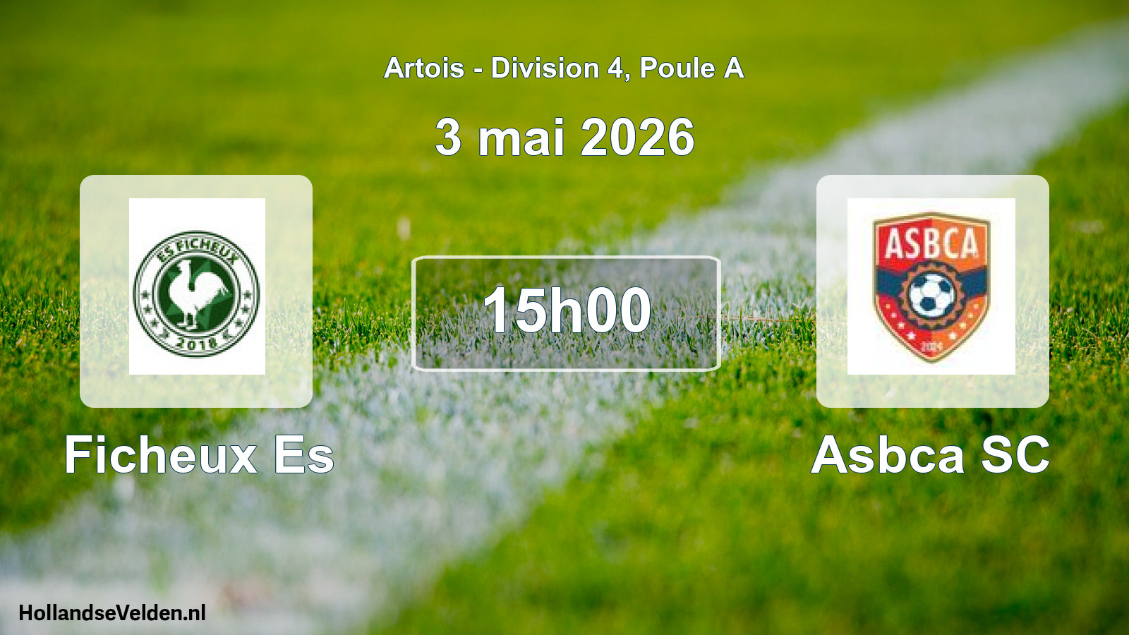 Match programmé: Ficheux Es - Asbca SC (3 mai 2026)