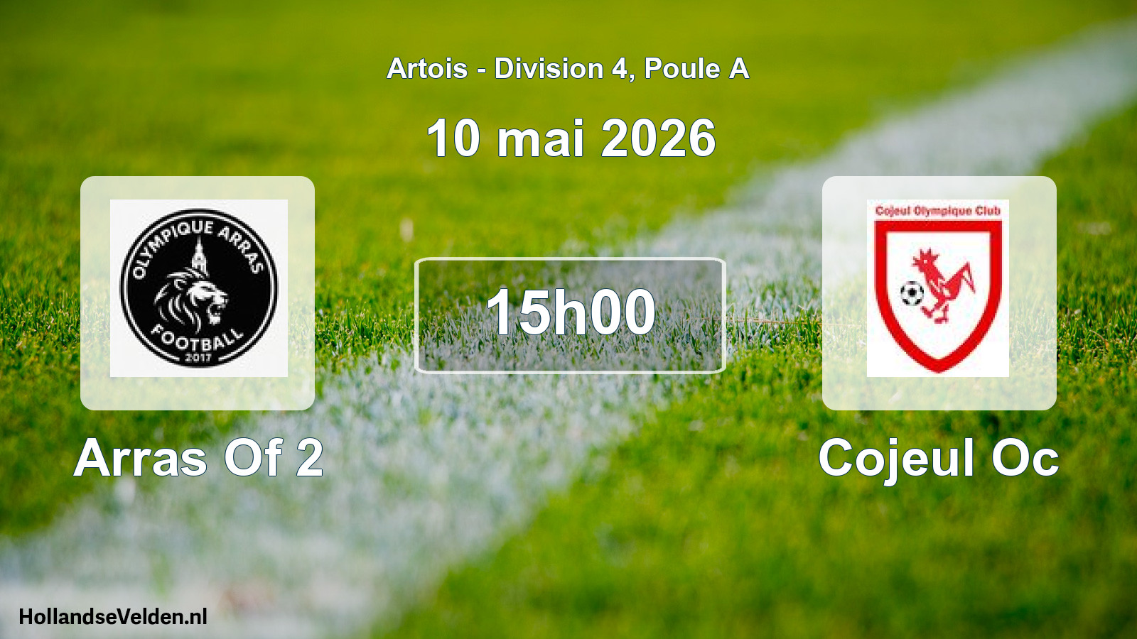 Match programmé: Arras Of 2 - Cojeul Oc (10 mai 2026)