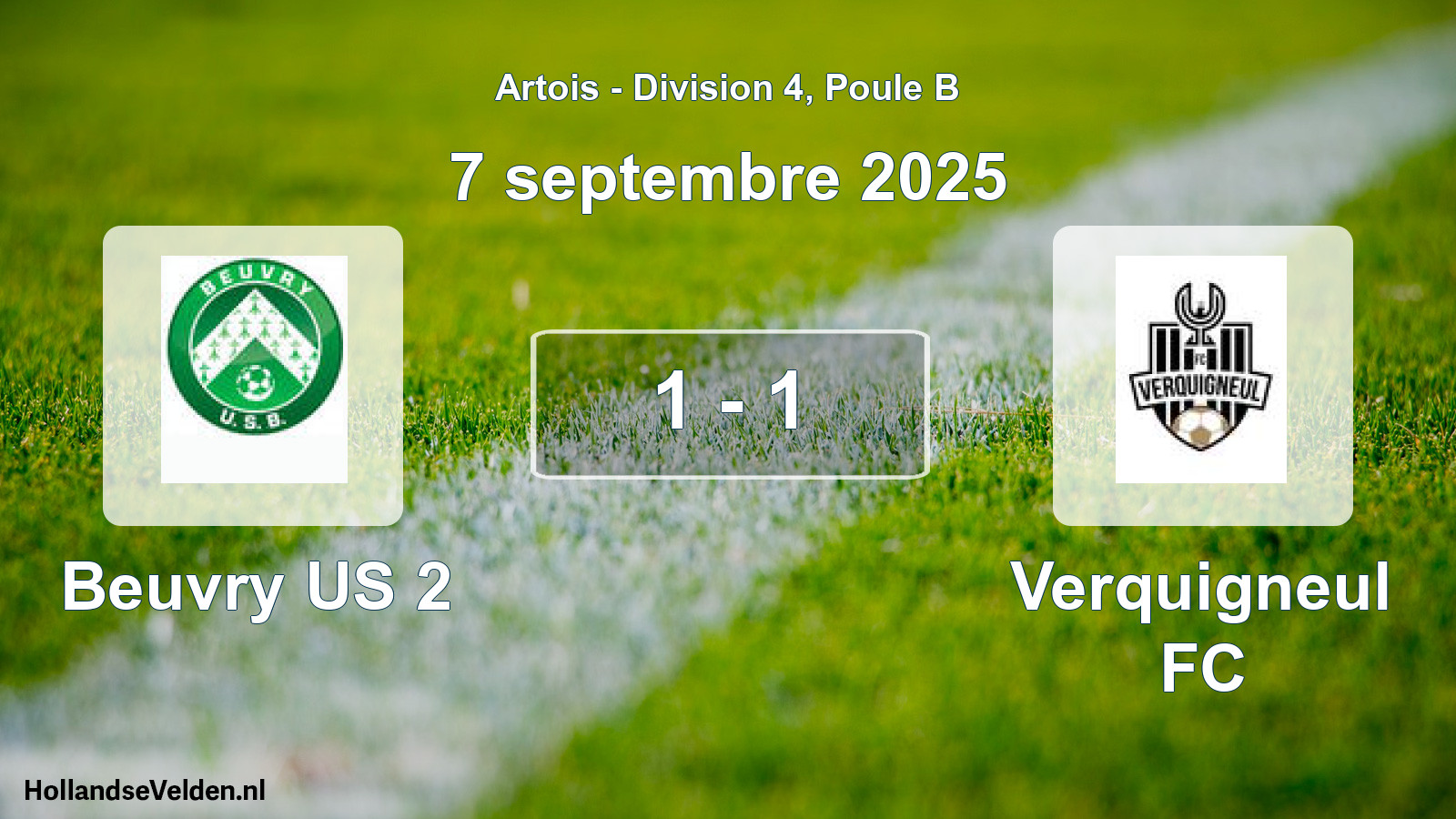 Total number of matches played: Beuvry US 2 - Verquigneul FC 1 - 1 (7 September 2025)