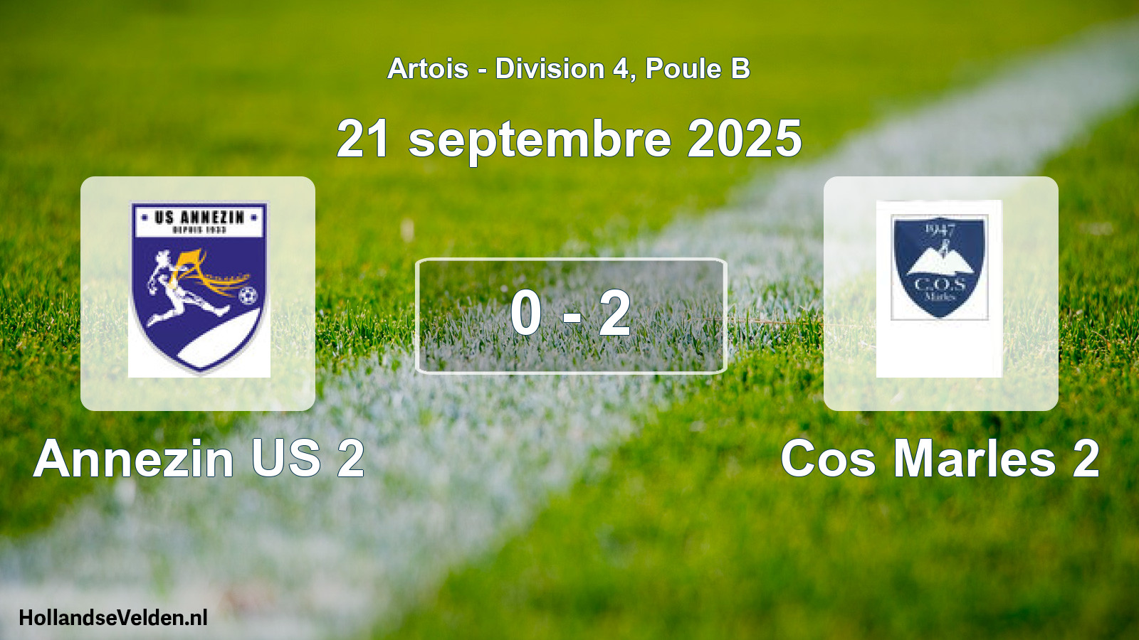 Match joué: Annezin US 2 - Cos Marles 2 0 - 2 (21 septembre 2025)