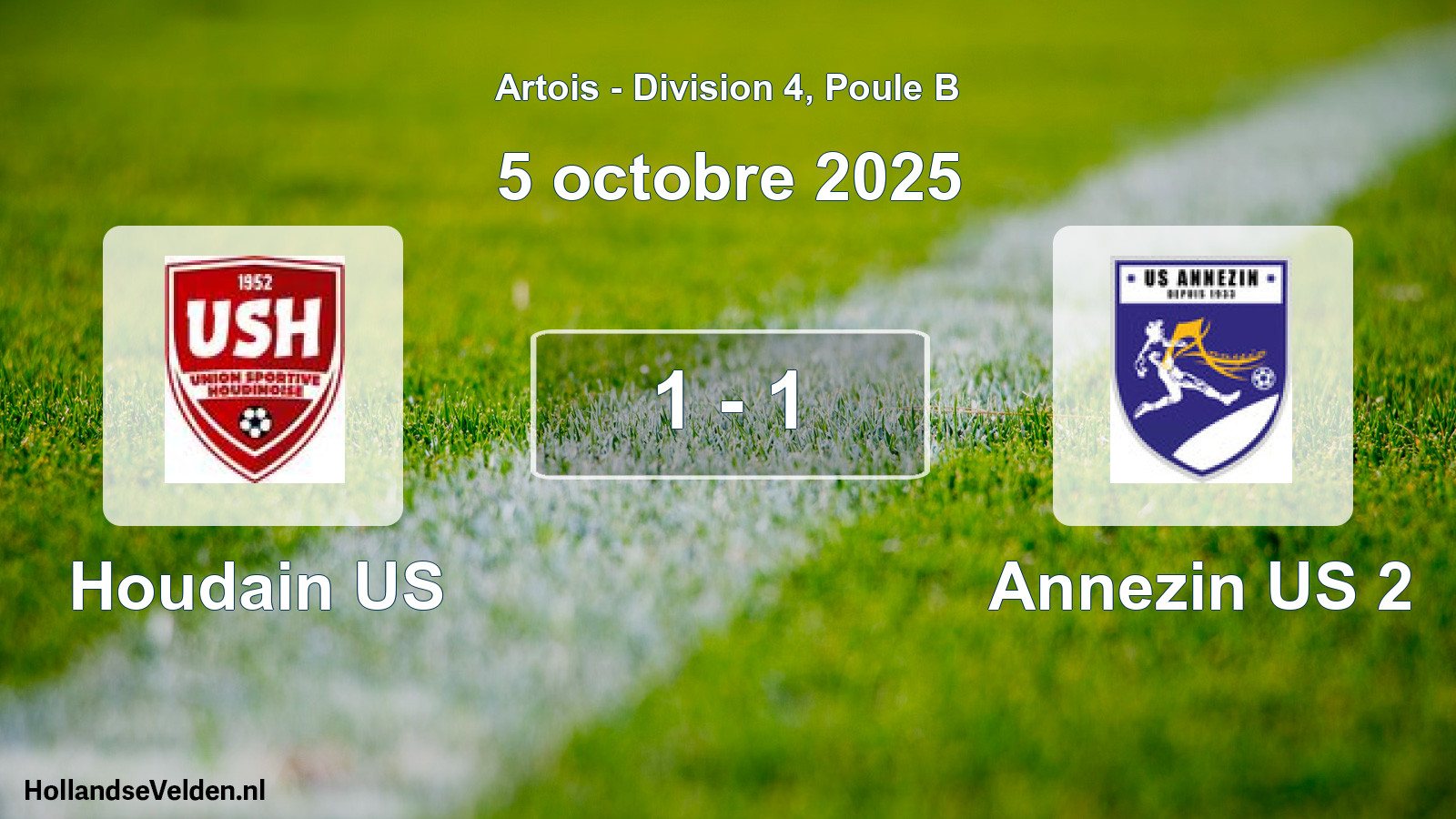 Match joué: Houdain US - Annezin US 2 1 - 1 (5 octobre 2025)