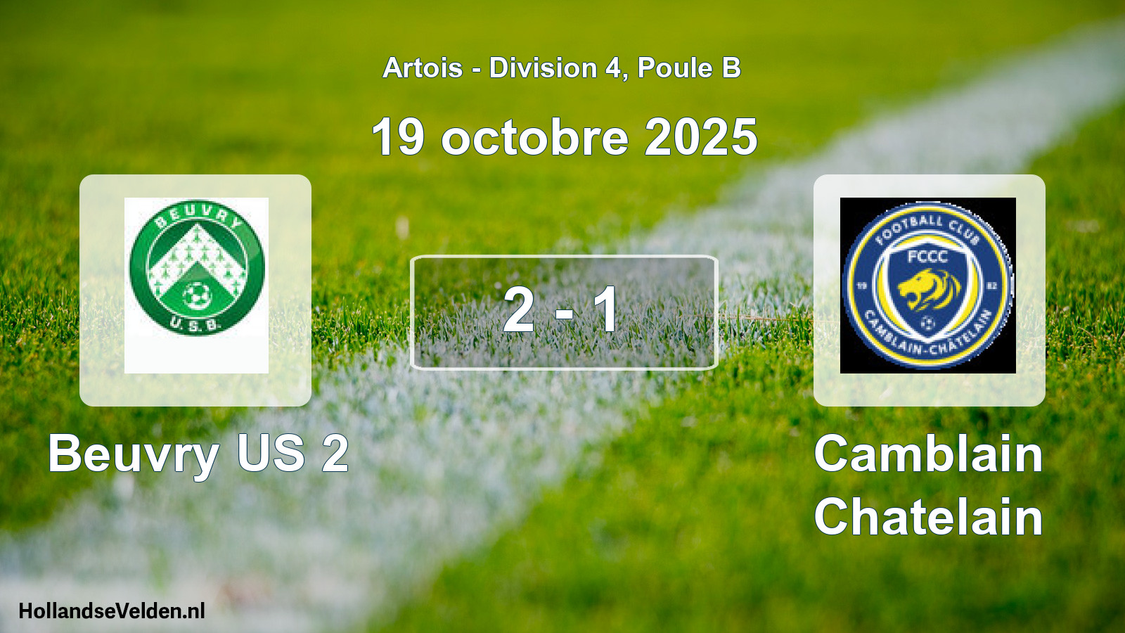 Match joué: Beuvry US 2 - Camblain Chatelain 2 - 1 (19 octobre 2025)