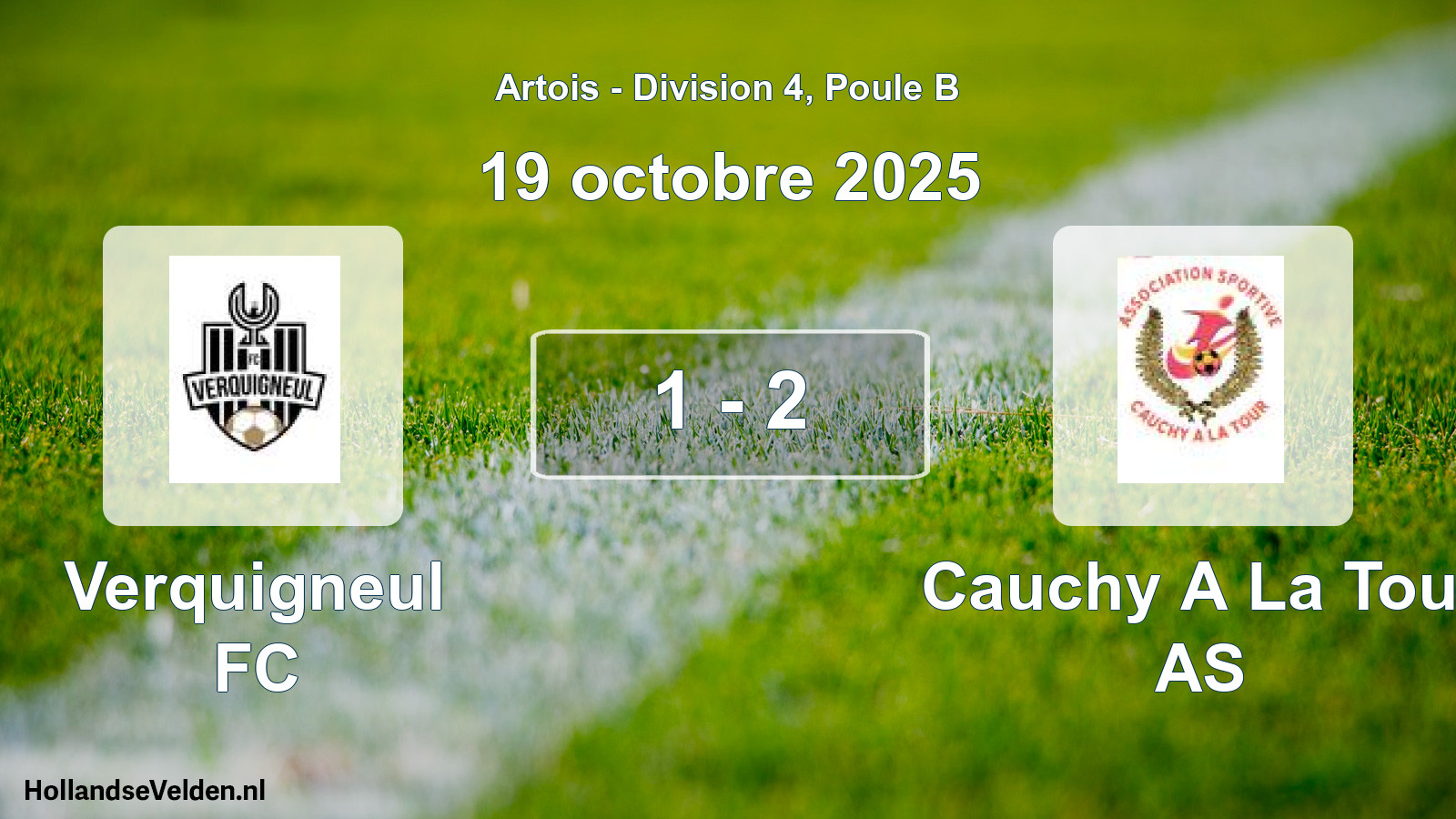 Match joué: Verquigneul FC - Cauchy A La Tour AS 1 - 2 (19 octobre 2025)
