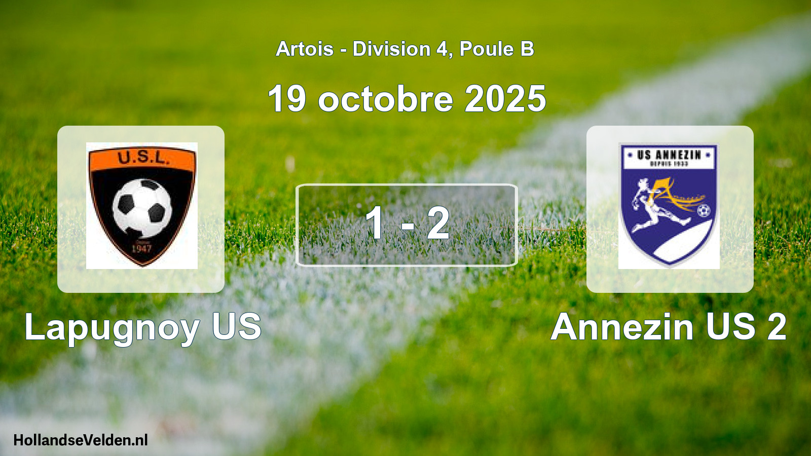 Match joué: Lapugnoy US - Annezin US 2 1 - 2 (19 octobre 2025)
