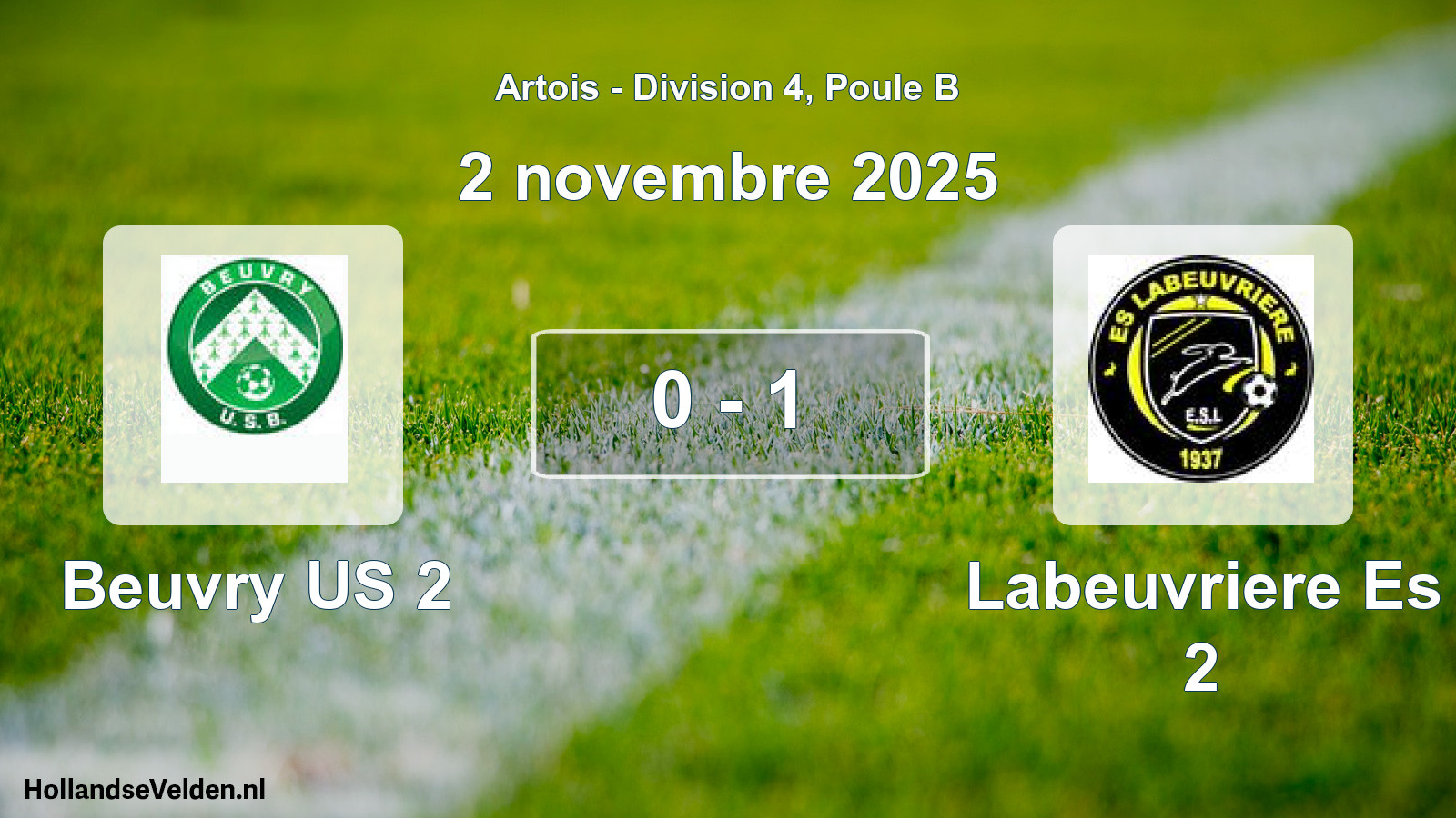 Match joué: Beuvry US 2 - Labeuvriere Es 2 0 - 1 (2 novembre 2025)