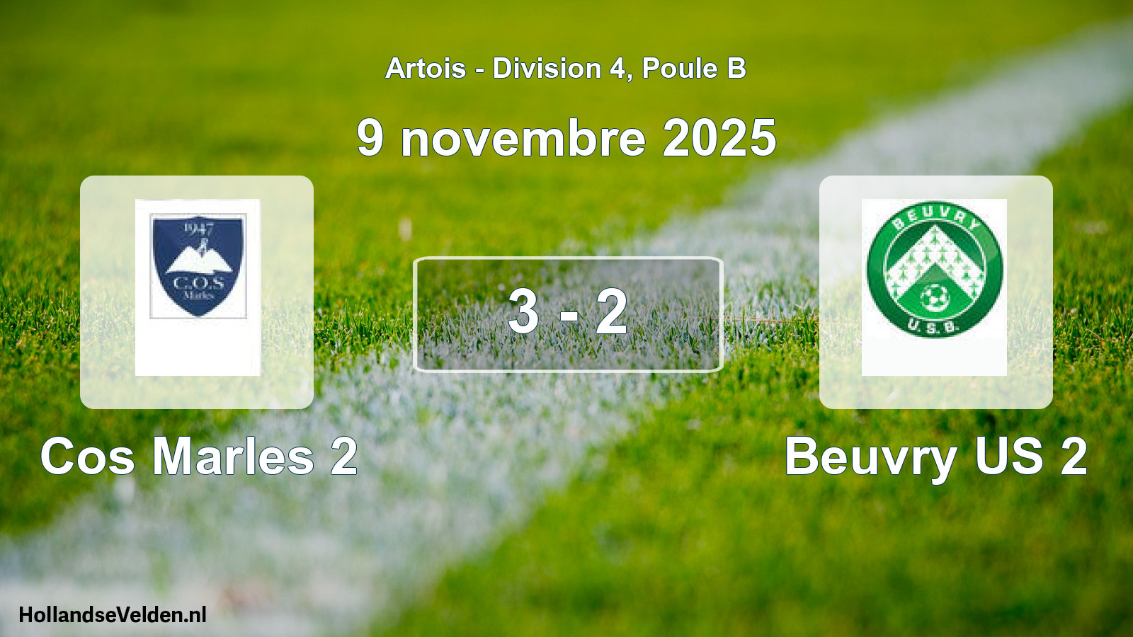 Total number of matches played: Cos Marles 2 - Beuvry US 2 3 - 2 (9 November 2025)
