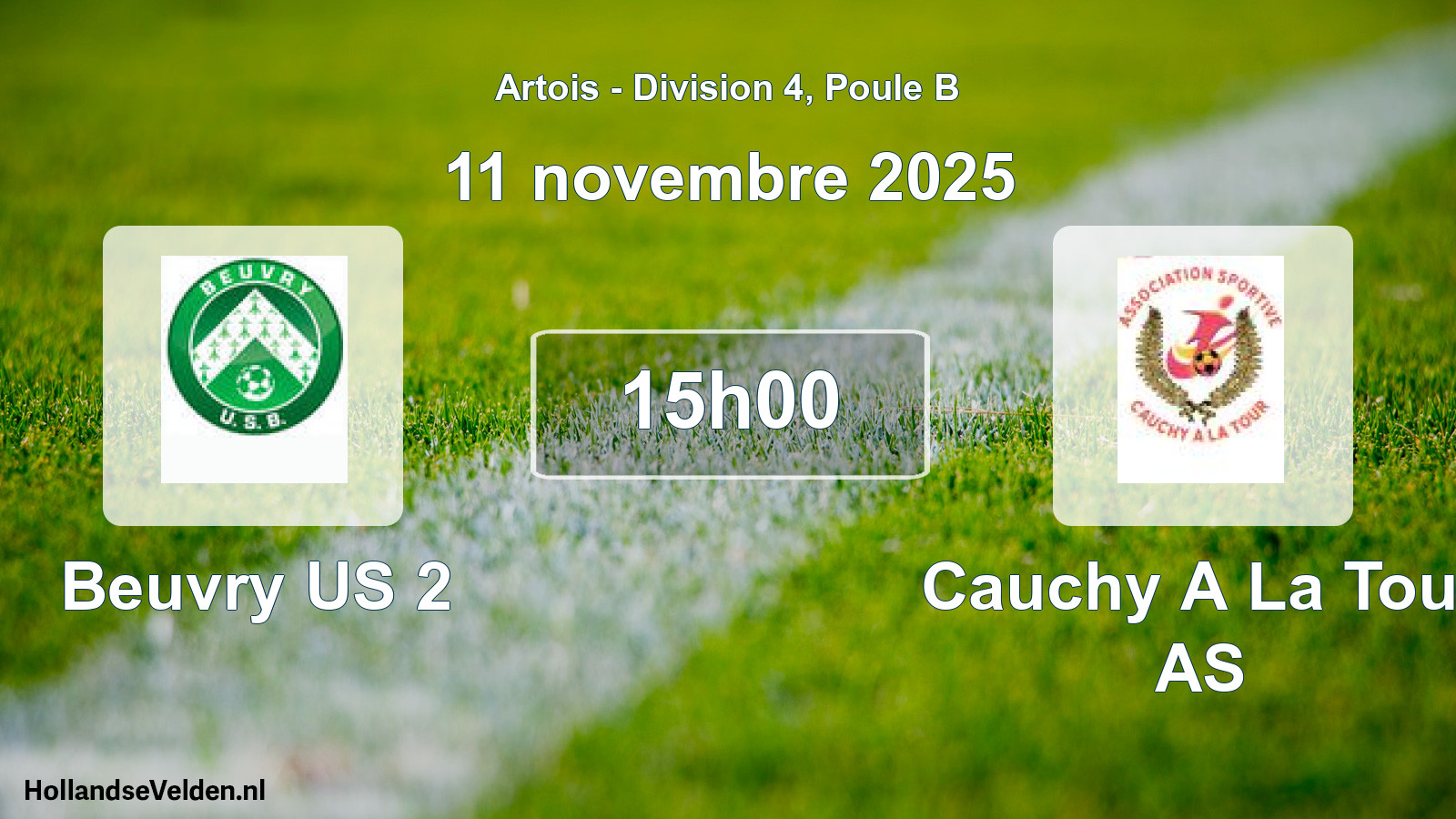 Match programmé: Beuvry US 2 - Cauchy A La Tour AS (11 novembre 2025)