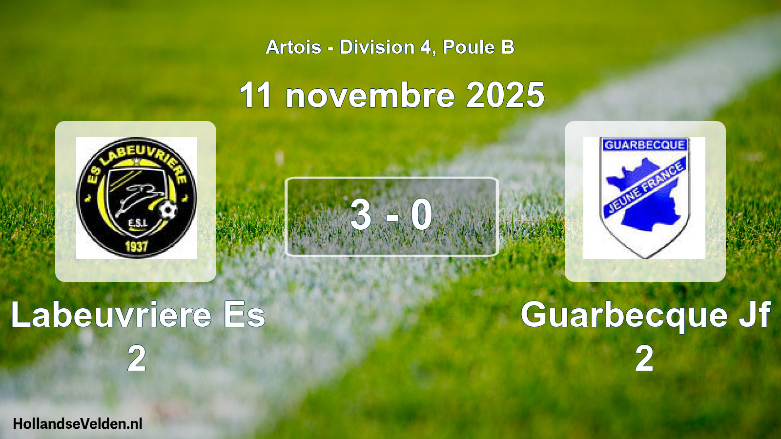 Match joué: Labeuvriere Es 2 - Guarbecque Jf 2 3 - 0 (11 novembre 2025)
