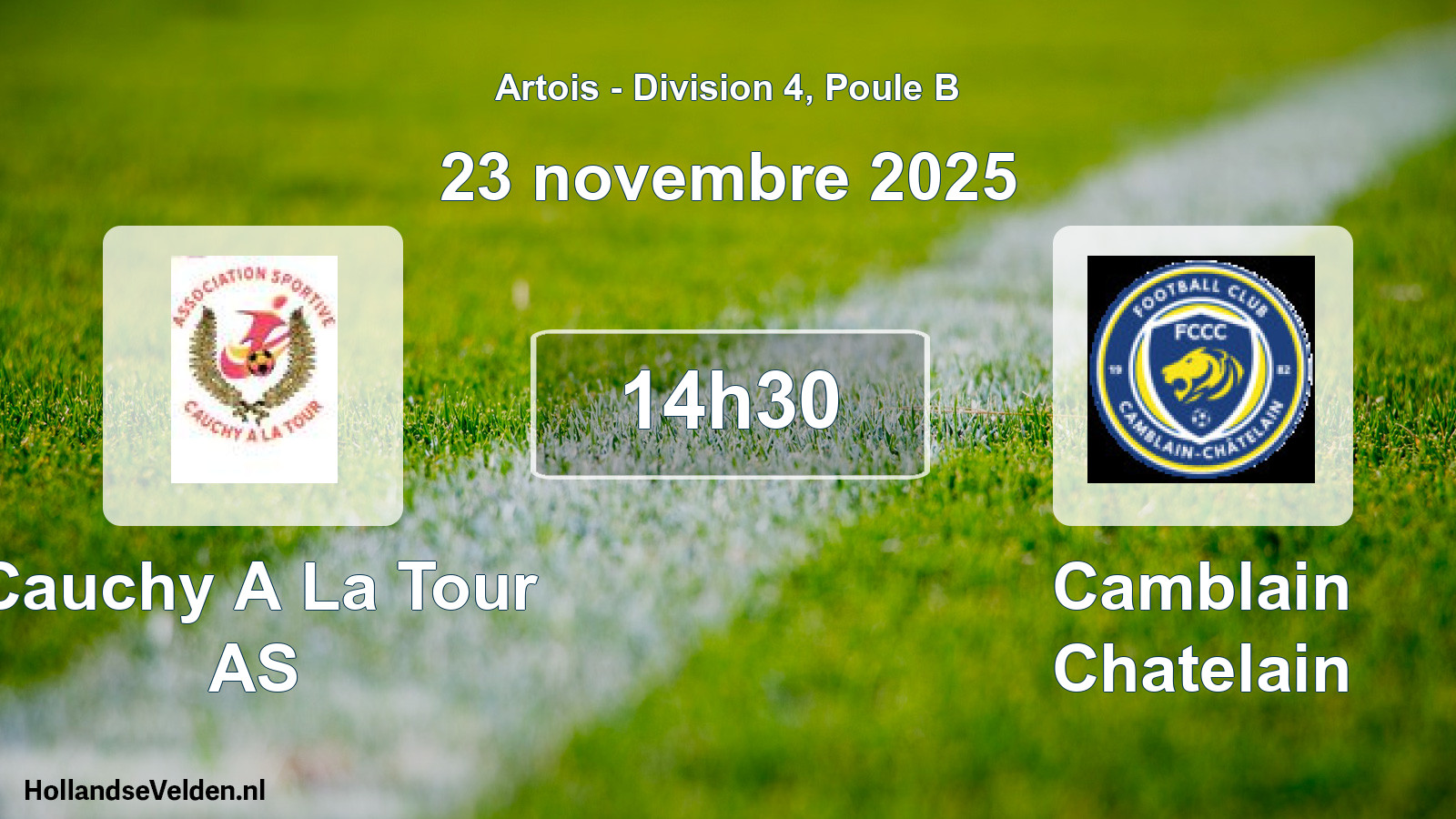 Match programmé: Cauchy A La Tour AS - Camblain Chatelain (23 novembre 2025)