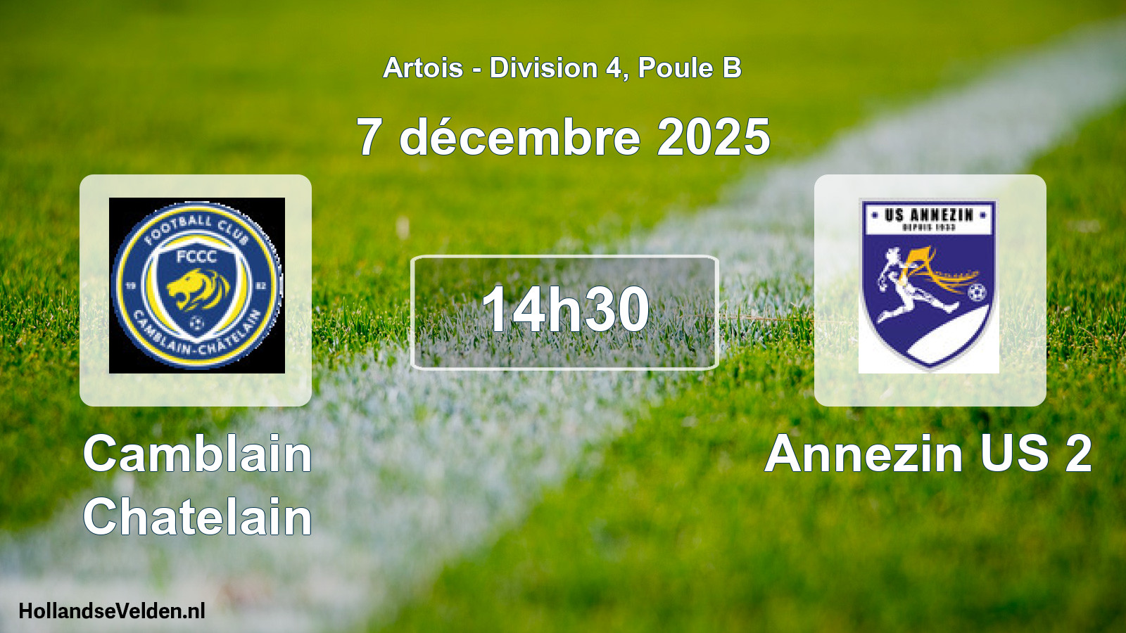 Match programmé: Camblain Chatelain - Annezin US 2 (7 décembre 2025)