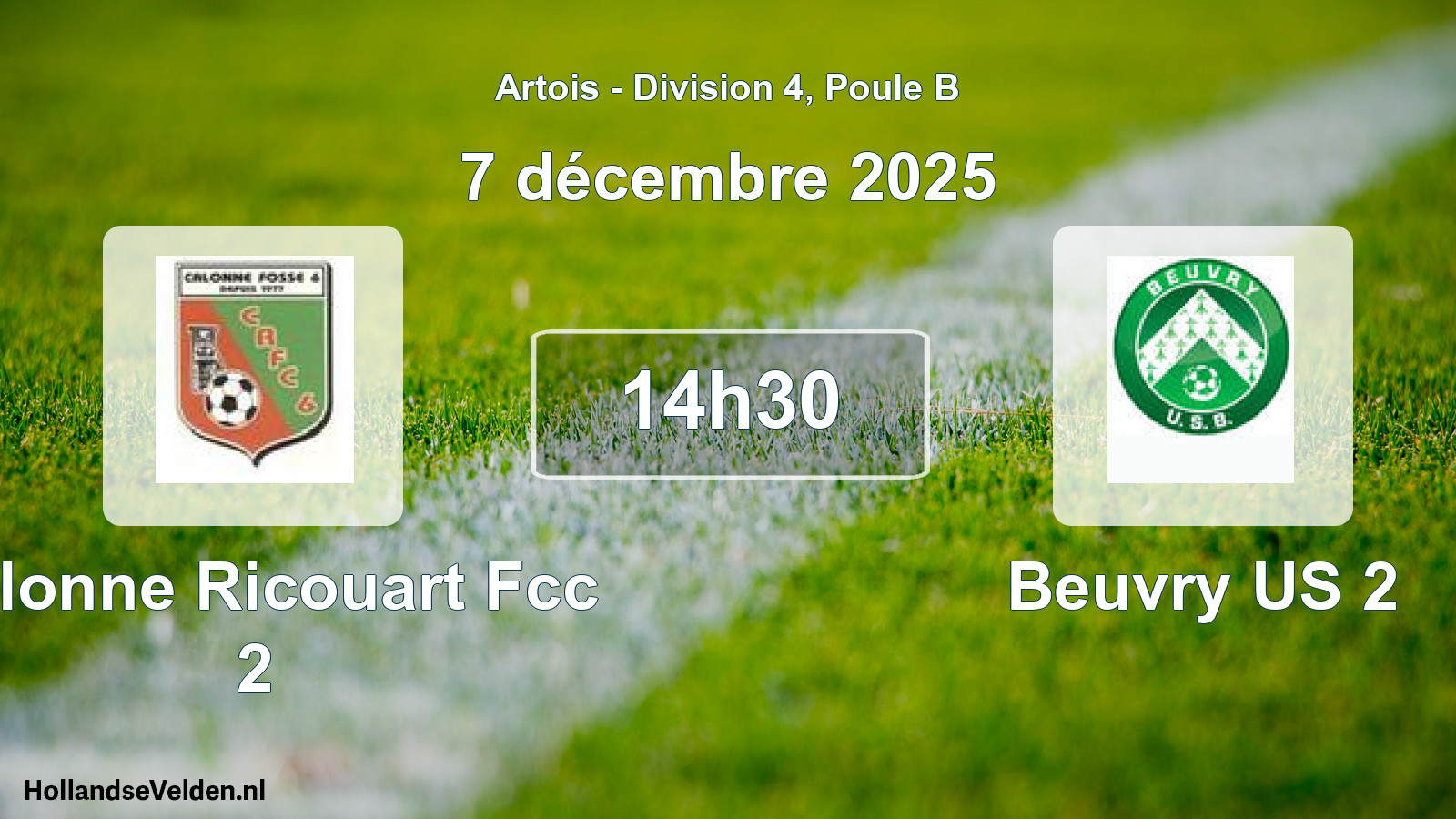 Scheduled Match: Calonne Ricouart Fcc 2 - Beuvry US 2 (7 December 2025)