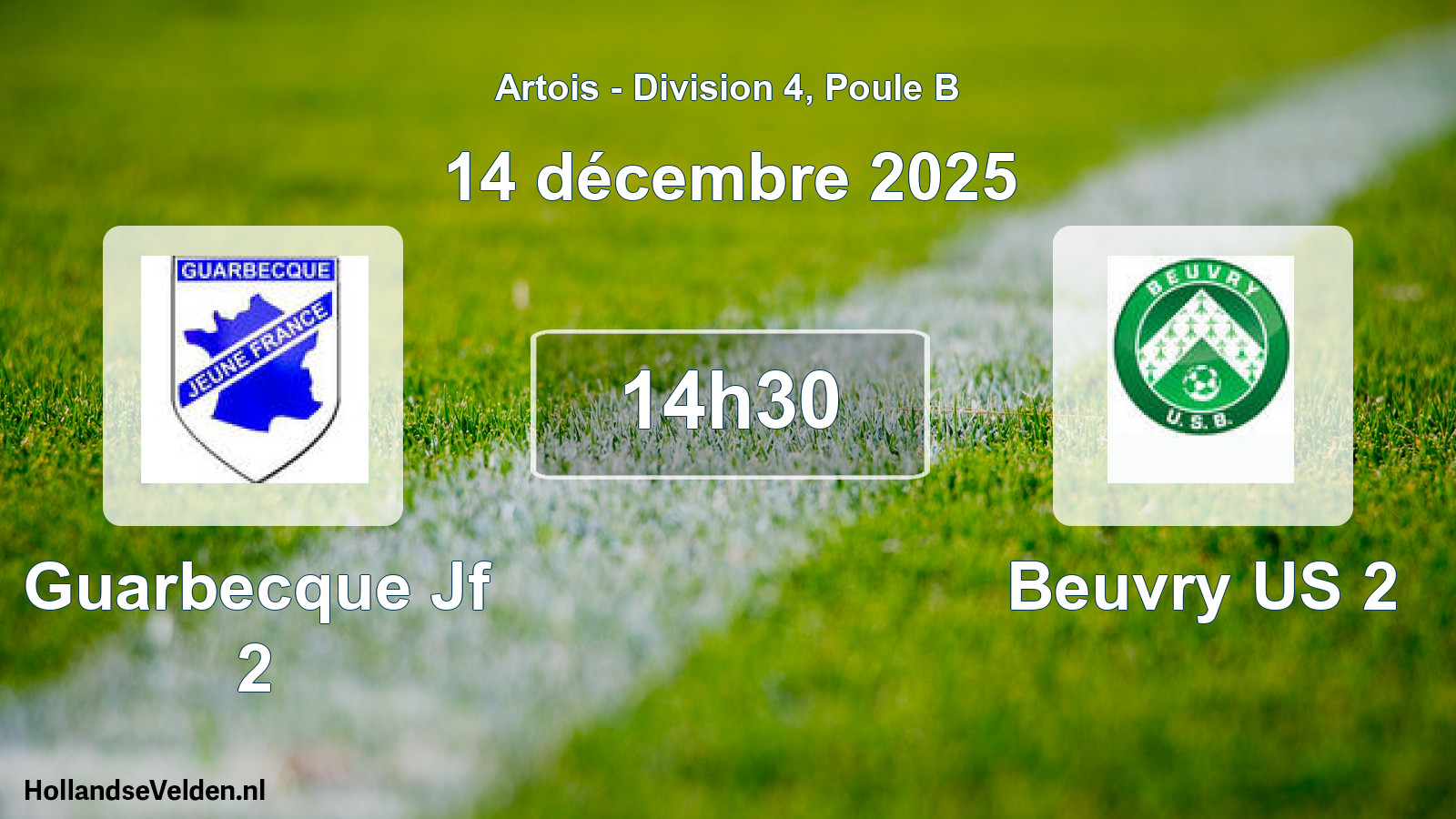 Match programmé: Guarbecque Jf 2 - Beuvry US 2 (14 décembre 2025)