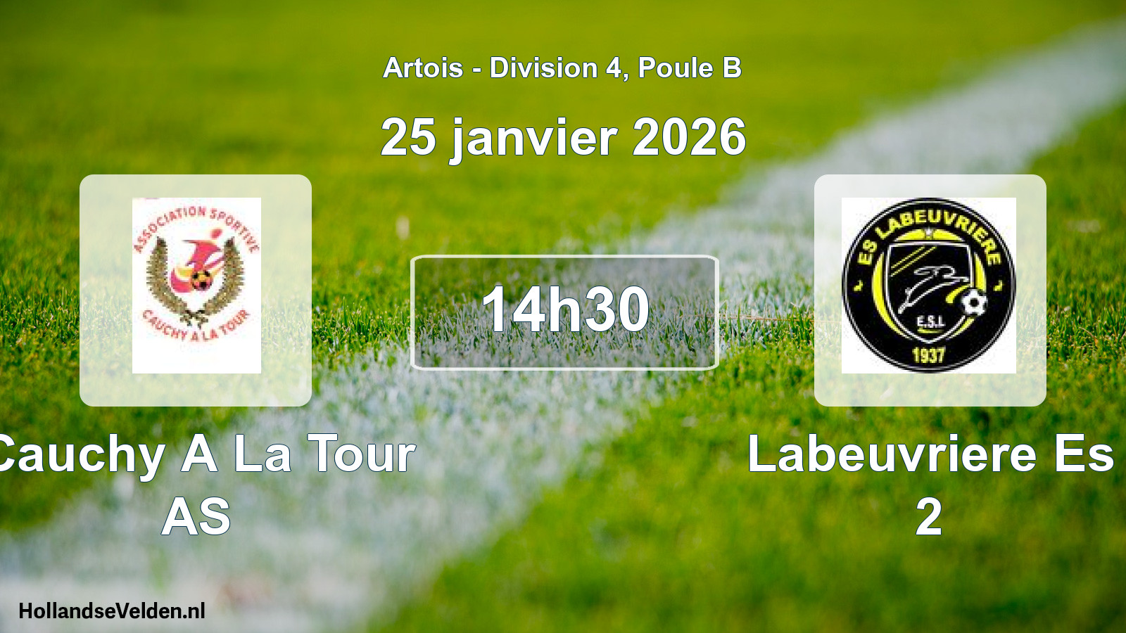 Match programmé: Cauchy A La Tour AS - Labeuvriere Es 2 (25 janvier 2026)