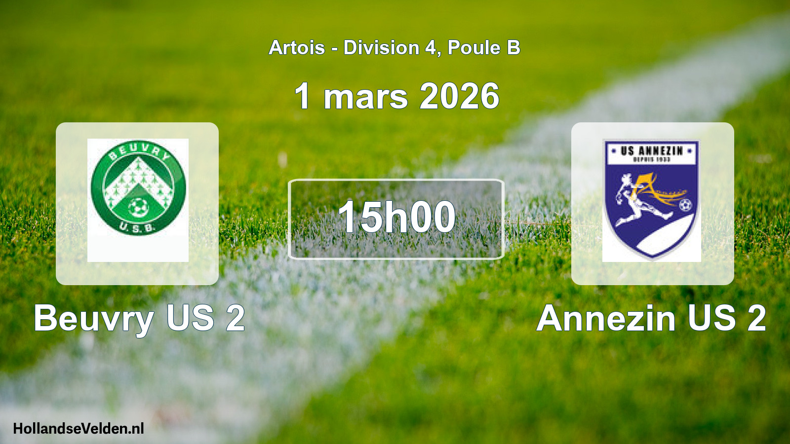 Match programmé: Beuvry US 2 - Annezin US 2 (1 mars 2026)