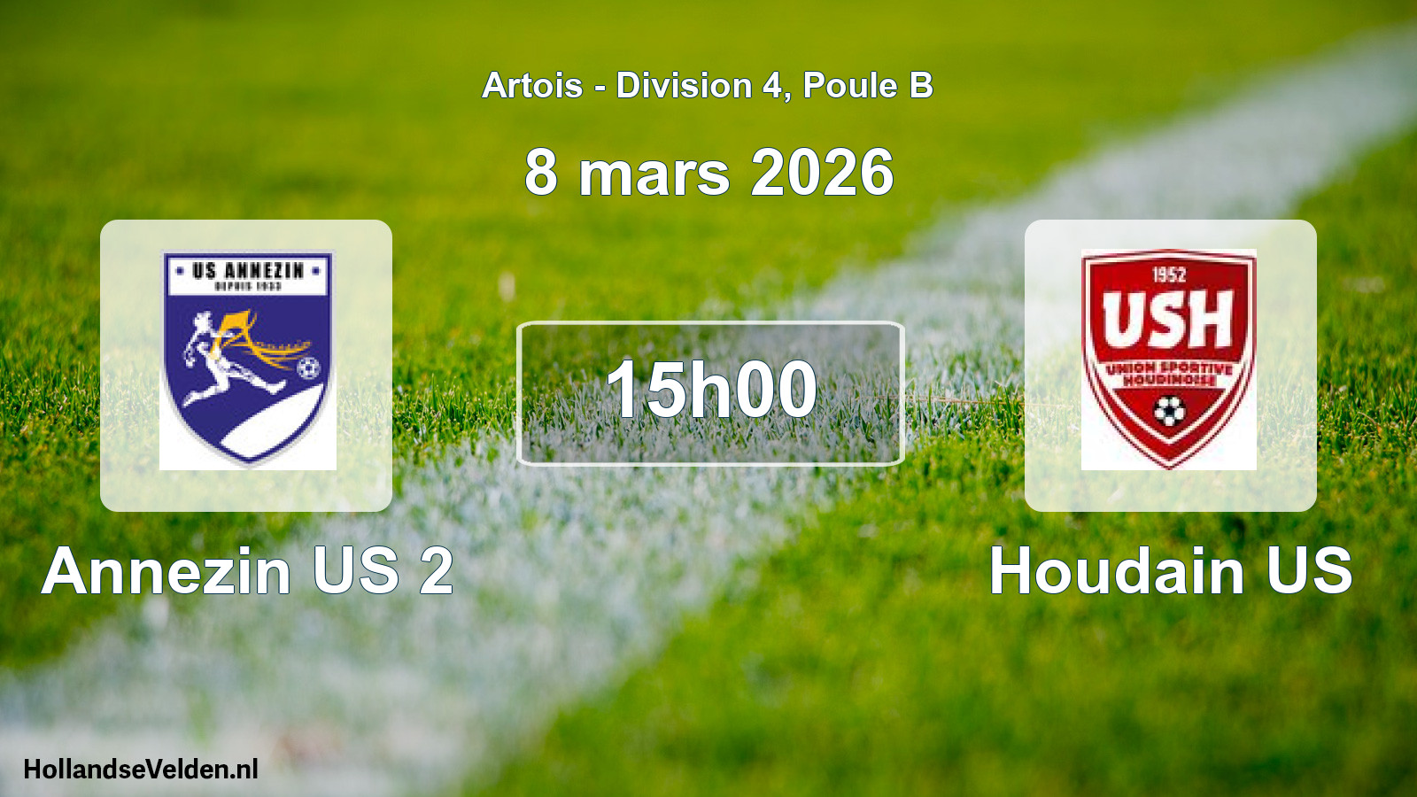 Match programmé: Annezin US 2 - Houdain US (8 mars 2026)