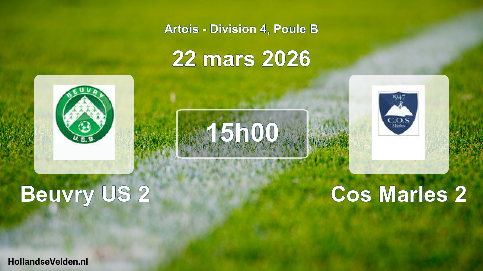 Match programmé: Beuvry US 2 - Cos Marles 2 (22 mars 2026)