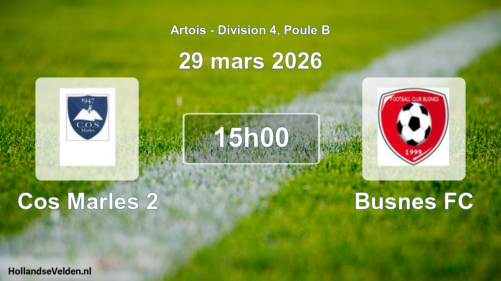 Scheduled Match: Cos Marles 2 - Busnes FC (29 March 2026)