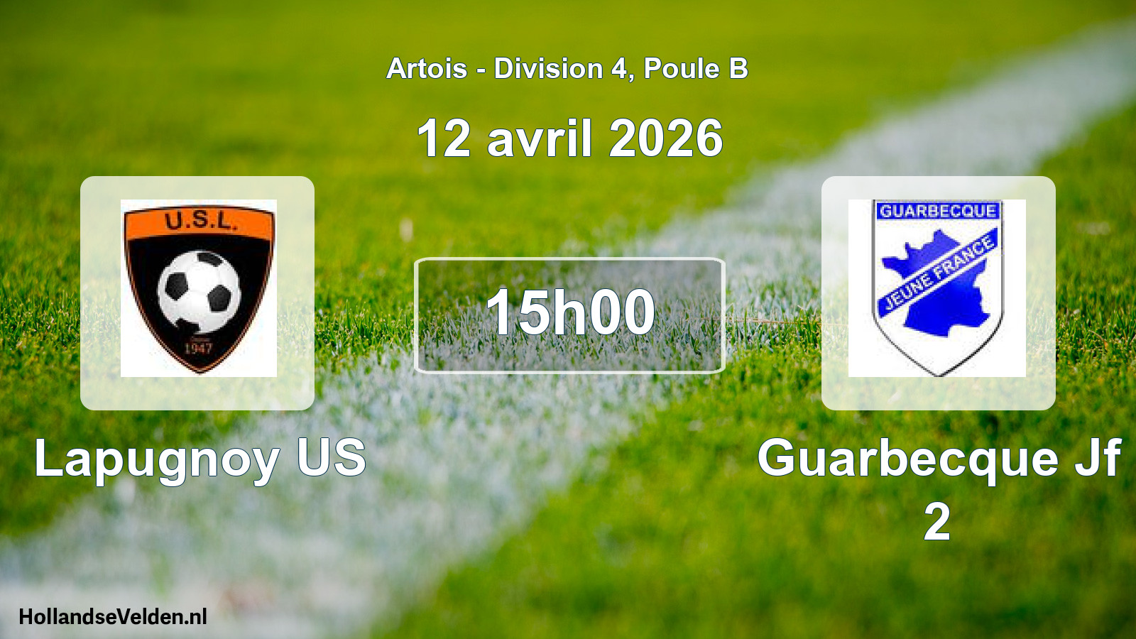 Match programmé: Lapugnoy US - Guarbecque Jf 2 (12 avril 2026)
