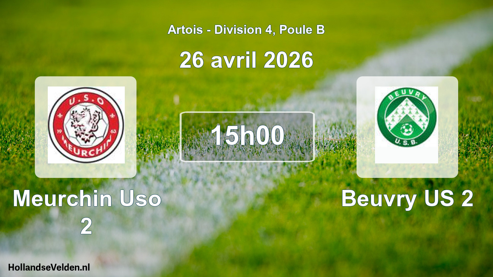 Match programmé: Meurchin Uso 2 - Beuvry US 2 (26 avril 2026)