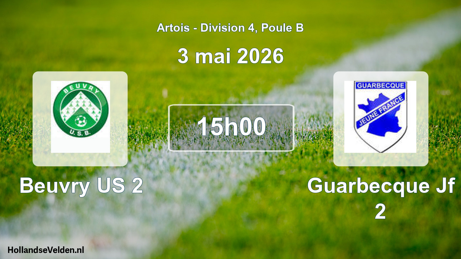 Match programmé: Beuvry US 2 - Guarbecque Jf 2 (3 mai 2026)