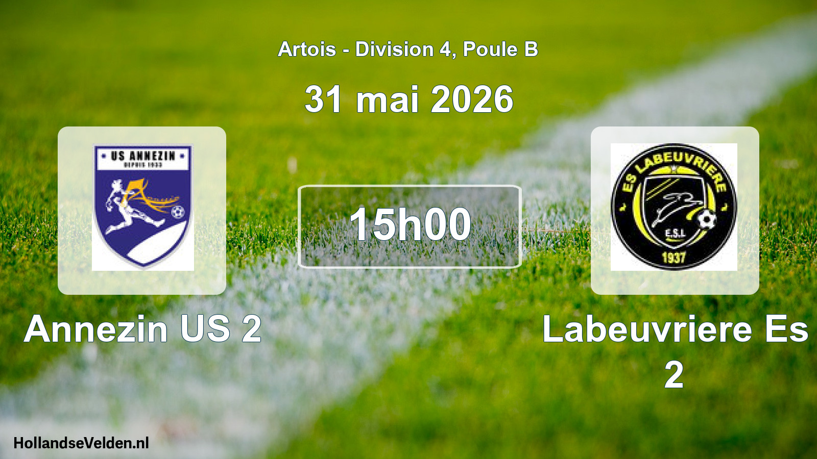 Match programmé: Annezin US 2 - Labeuvriere Es 2 (31 mai 2026)